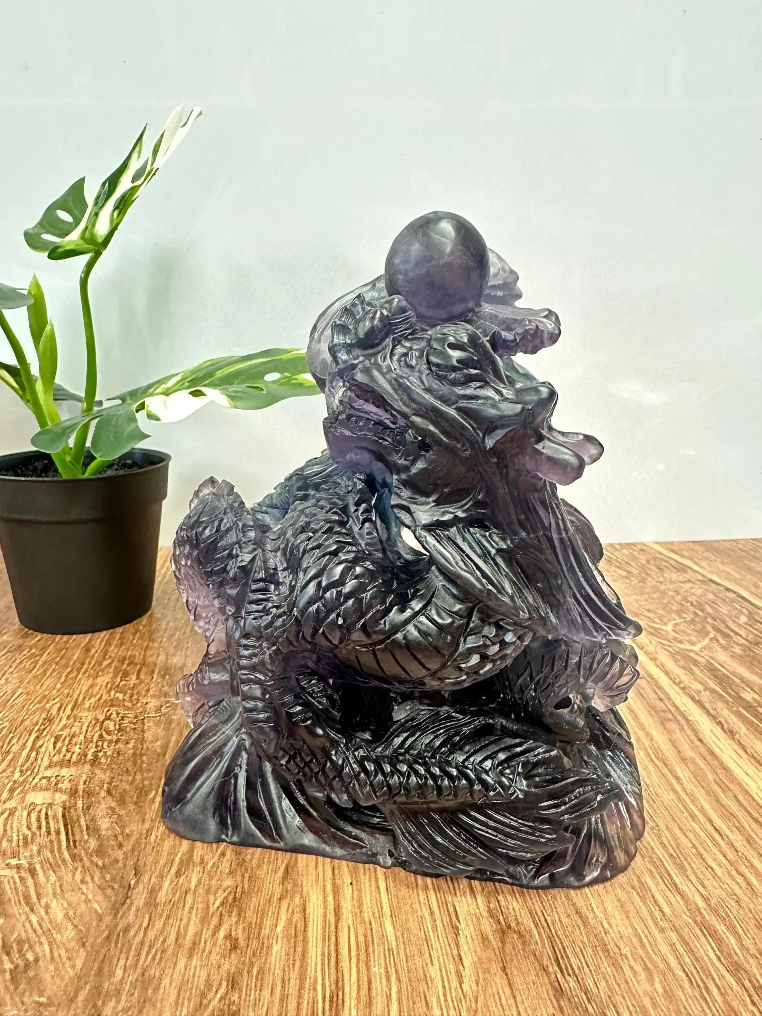 Fluorite Dragon Carving 7 inches tall 5lbs Oakriver Crystals