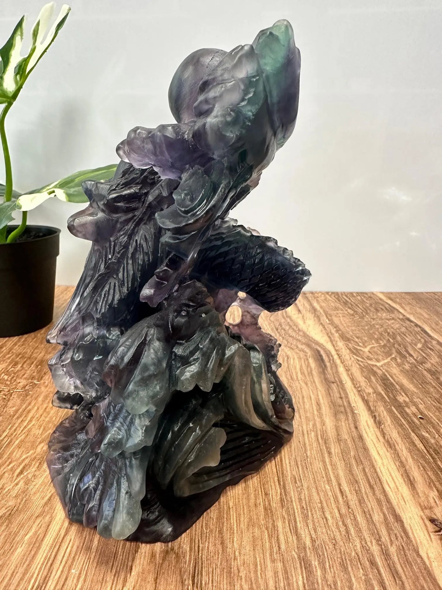 Fluorite Dragon Carving 7 inches tall 5lbs Oakriver Crystals