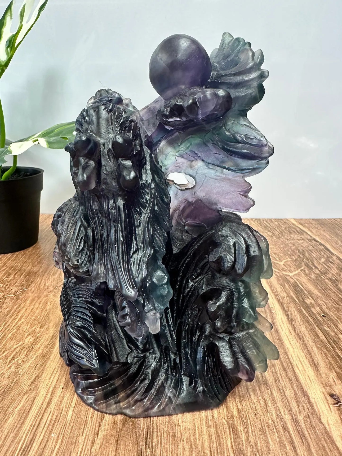 Fluorite Dragon Carving 7 inches tall 5lbs Oakriver Crystals