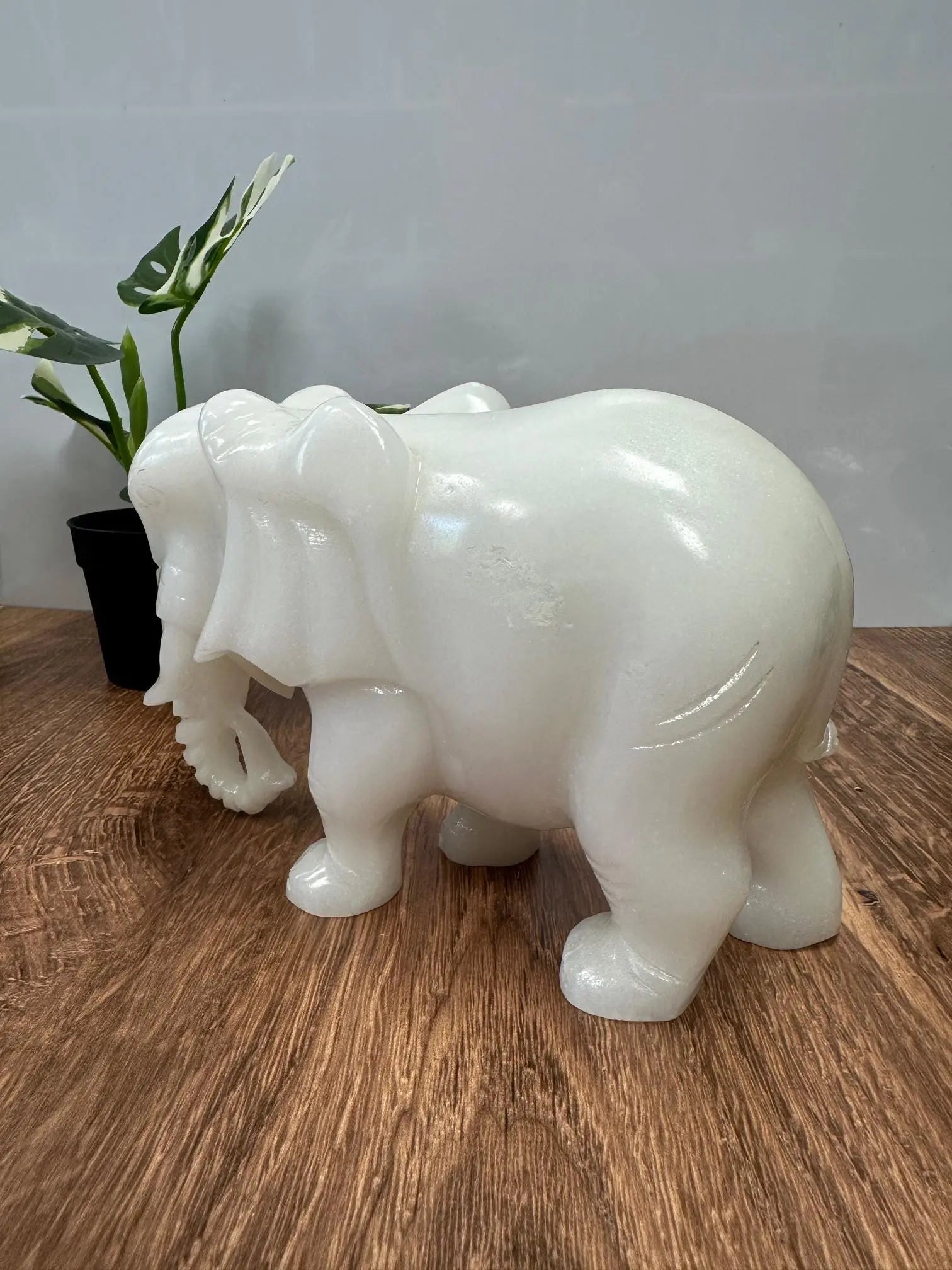 White Jade Elephant 5 inches tall 6lbs Oakriver Crystals