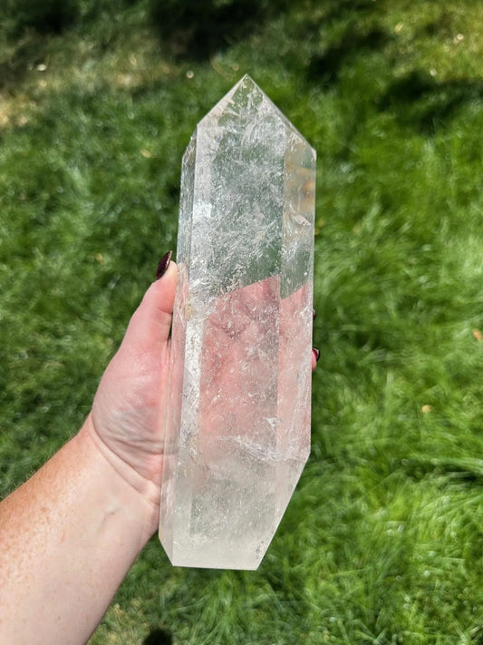 Crystal Clear XL Clear Quartz Tower 10.5 Inches Oakriver Crystals