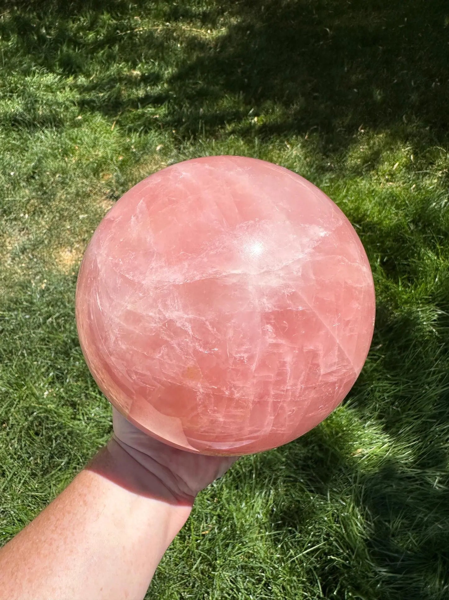 Huge Rose Quartz Sphere 14lbs Oakriver Crystals