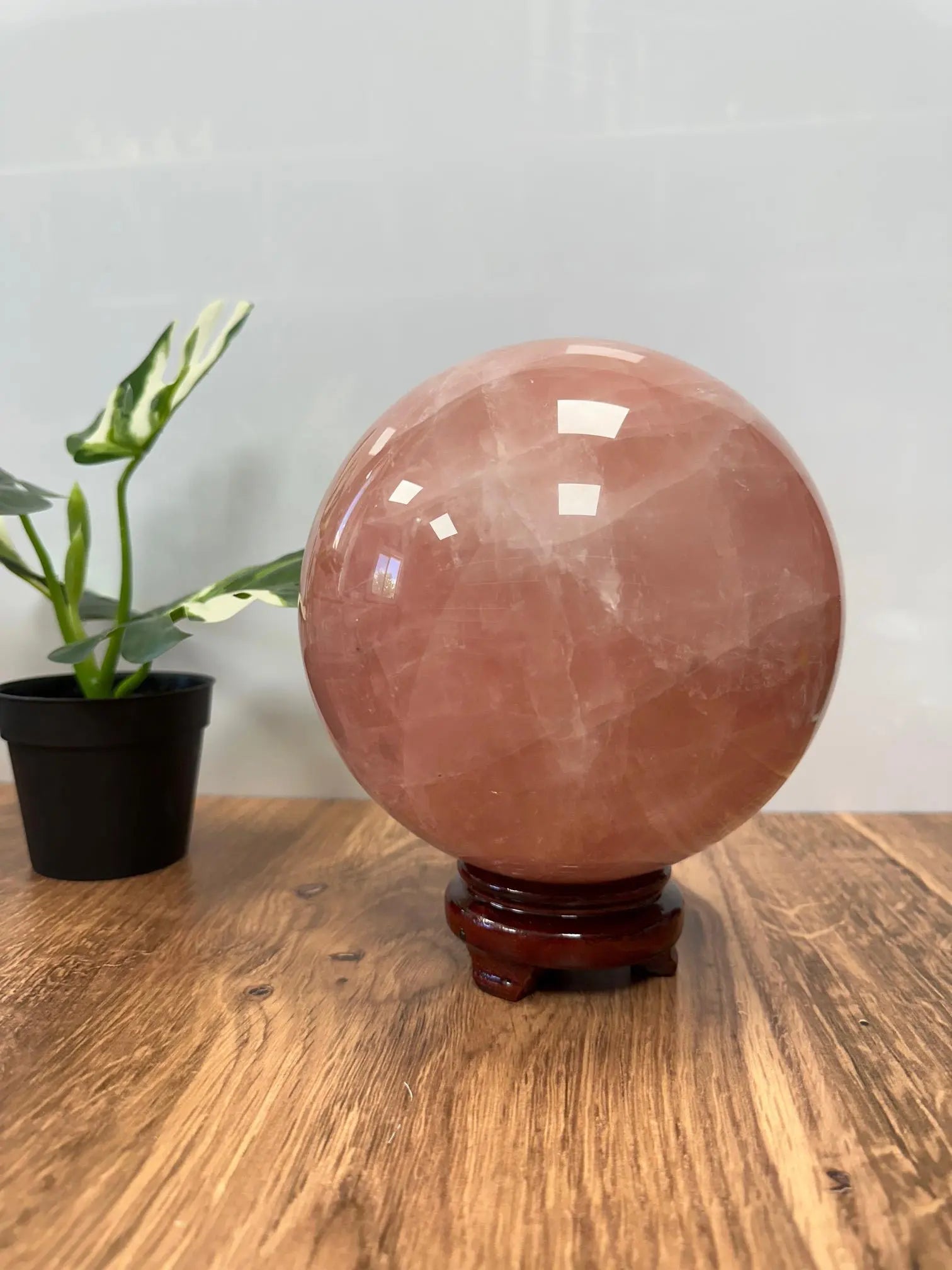 Huge Rose Quartz Sphere 14lbs Oakriver Crystals