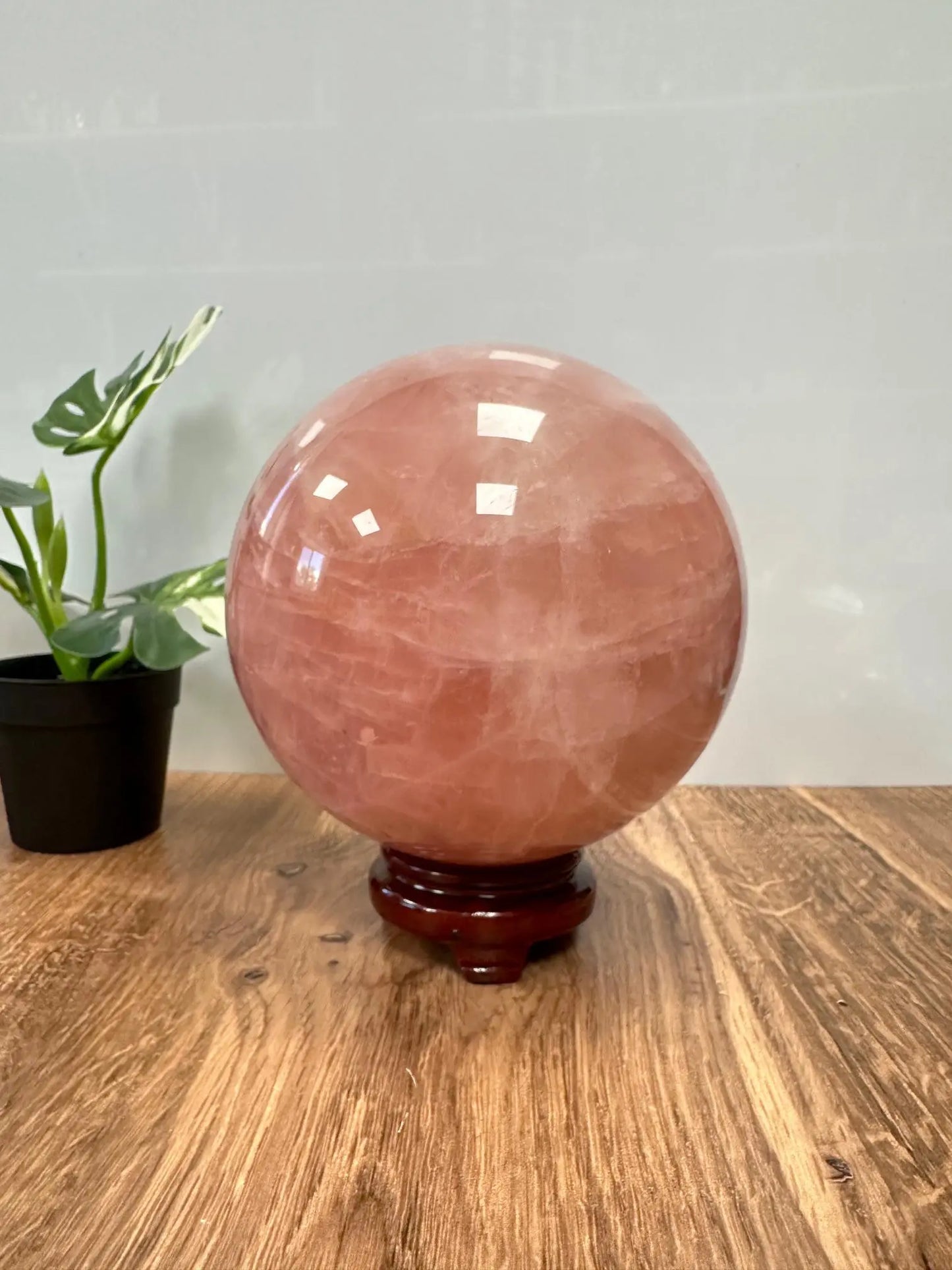 Huge Rose Quartz Sphere 14lbs Oakriver Crystals