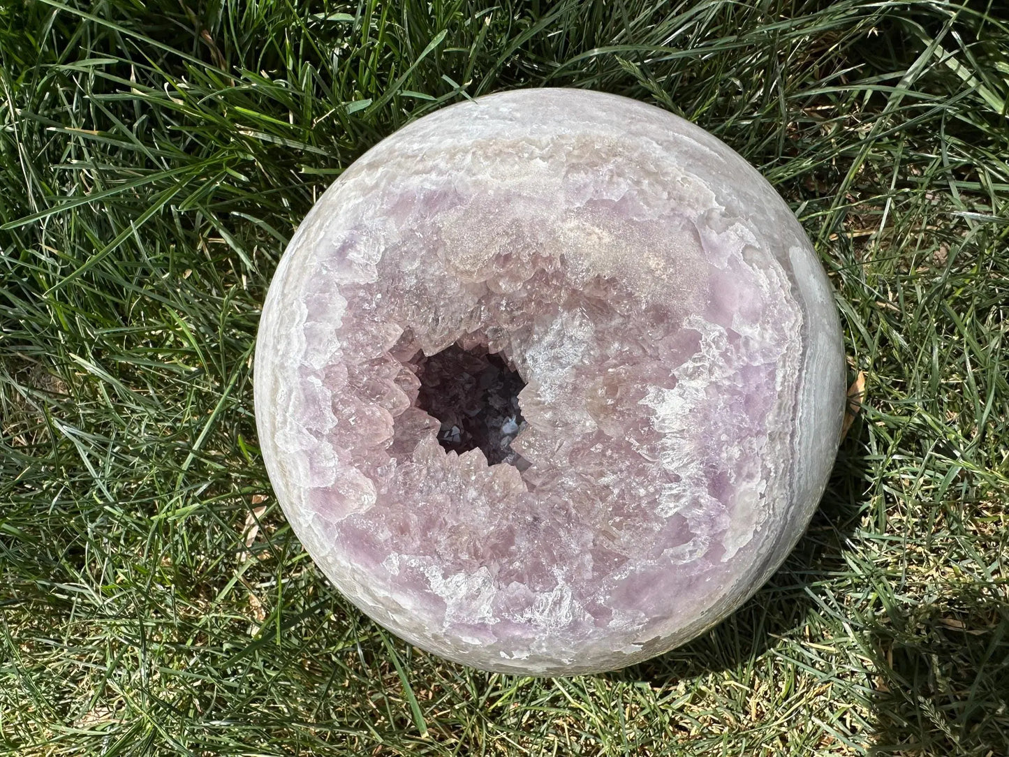 Massive Druzy Agate and Amethyst Sphere 21 lbs Oakriver Crystals