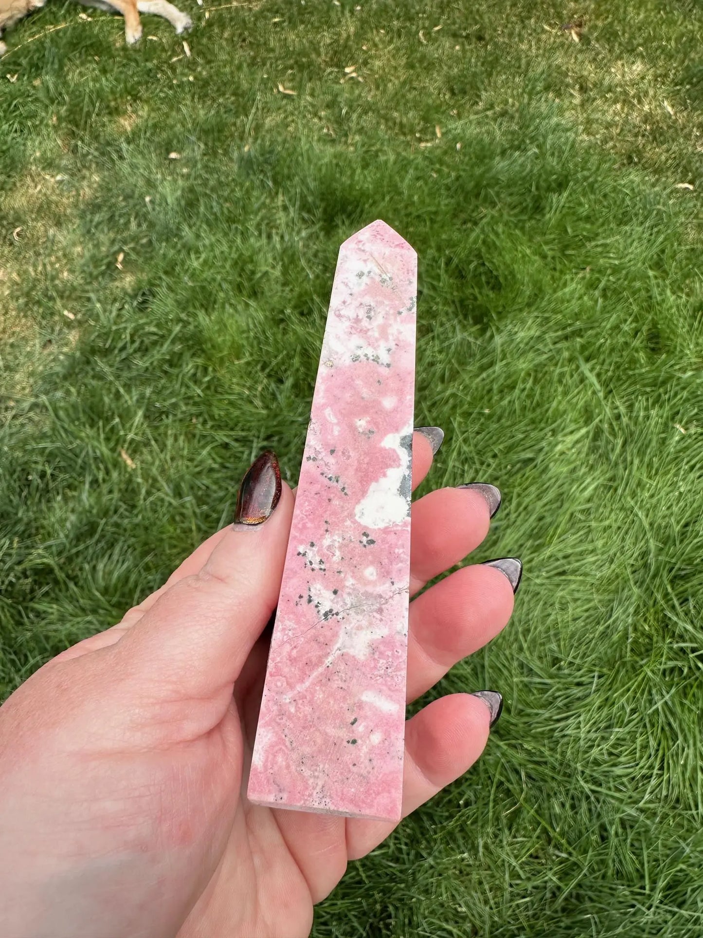 Peruvian Rhodonite Tower 5 inches Oakriver Crystals