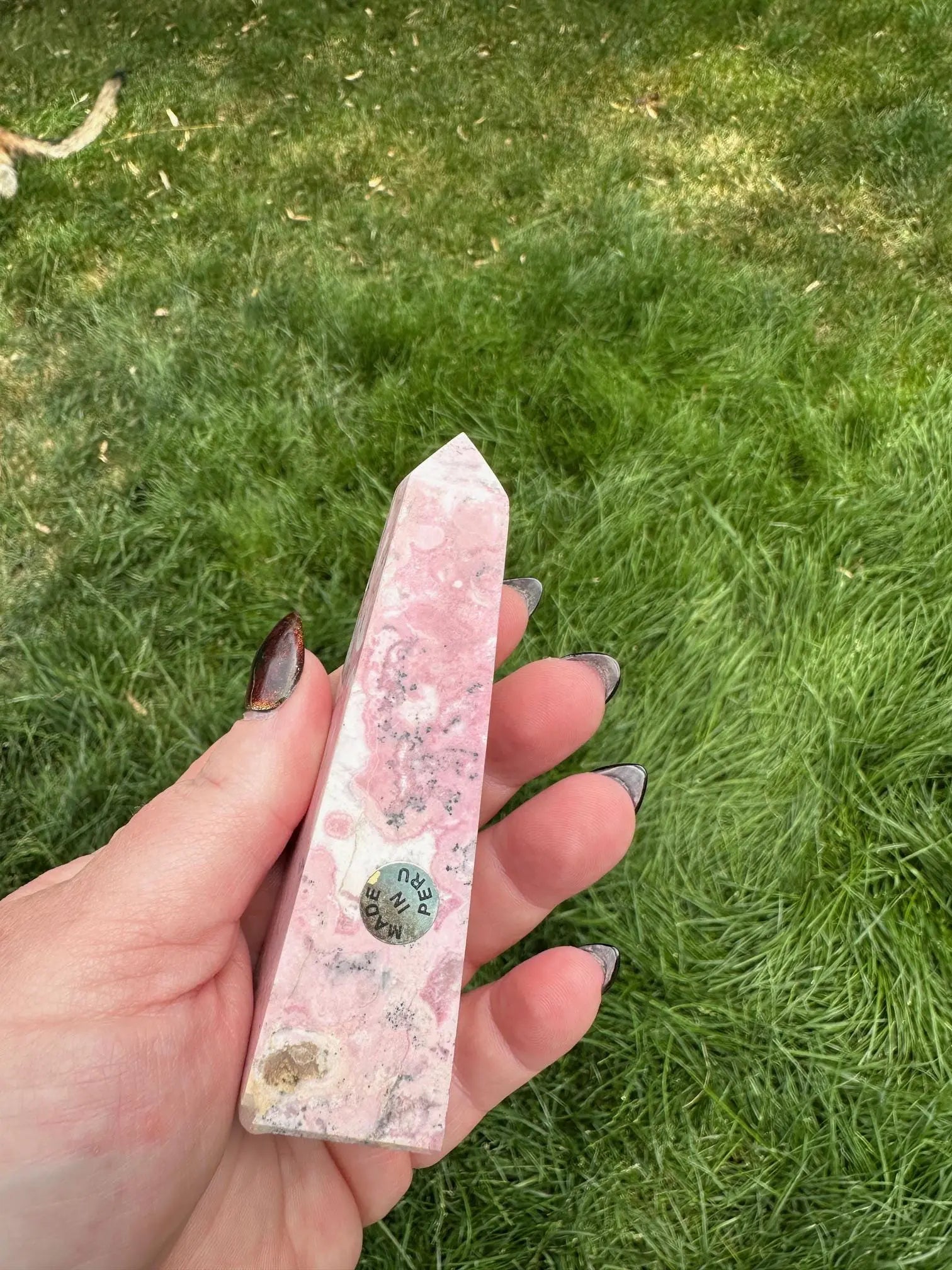 Peruvian Rhodonite Tower 4 inches Oakriver Crystals