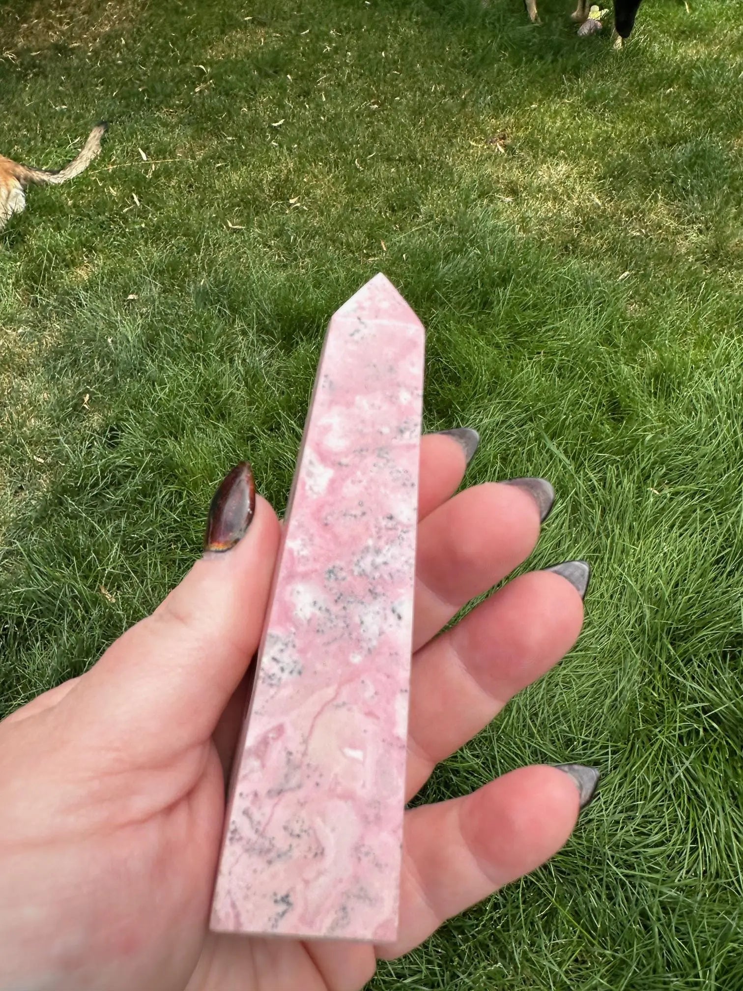 Peruvian Rhodonite Tower 4 inches Oakriver Crystals