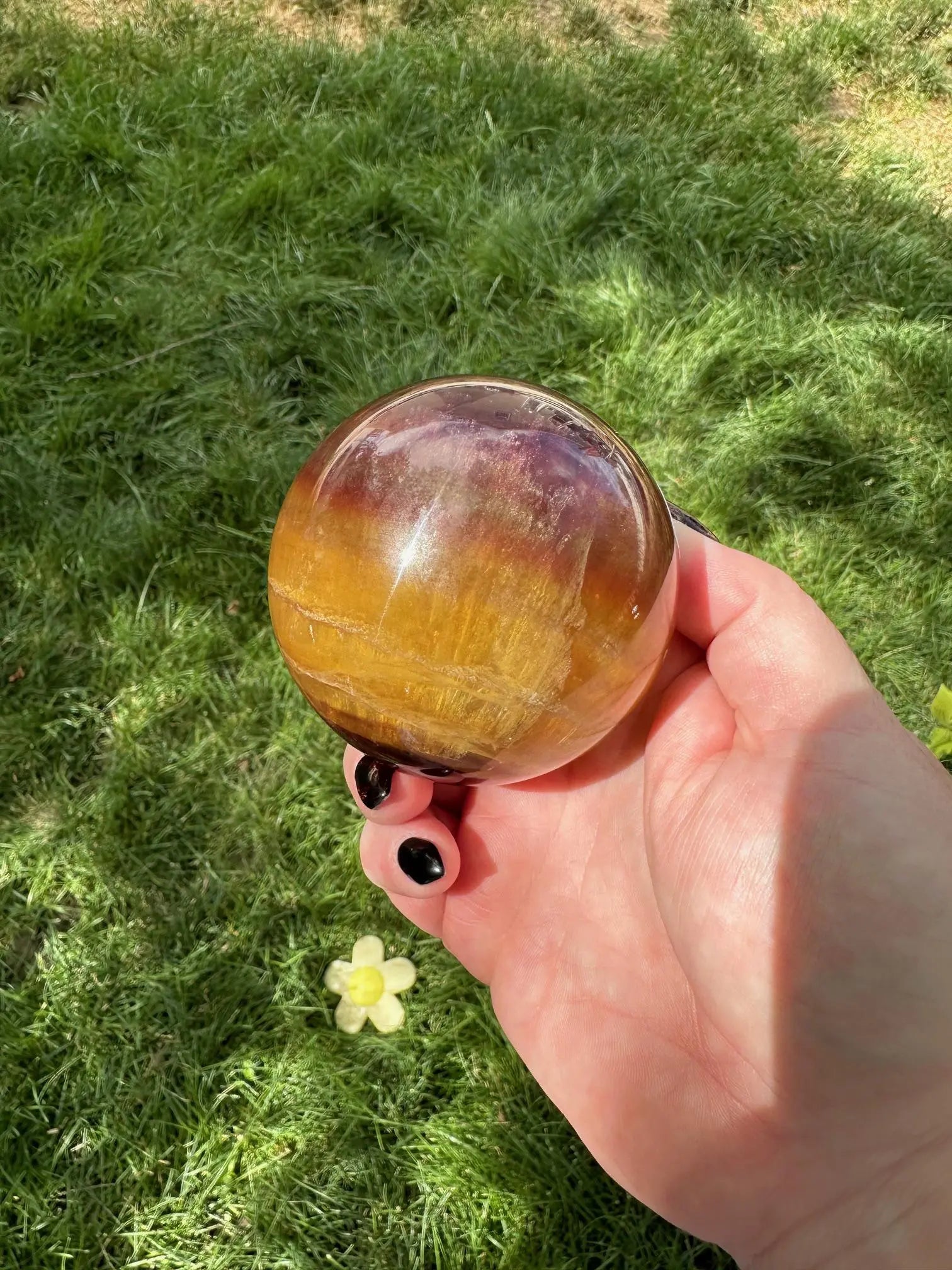 Vibrant Yellow Fluorite Sphere Oakriver Crystals