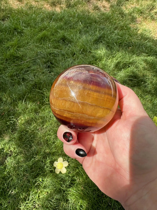 Vibrant Yellow Fluorite Sphere Oakriver Crystals