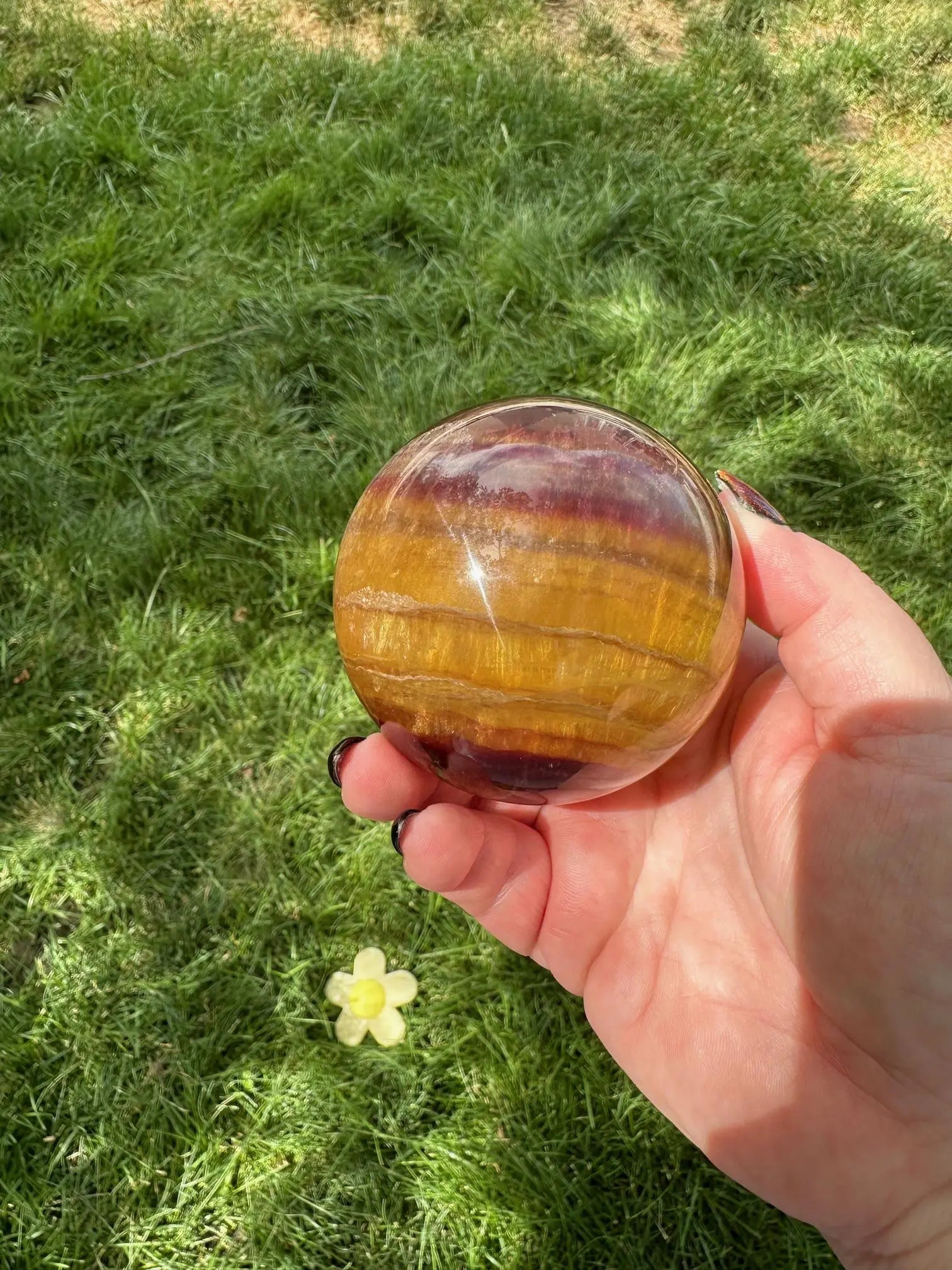 Vibrant Yellow Fluorite Sphere Oakriver Crystals