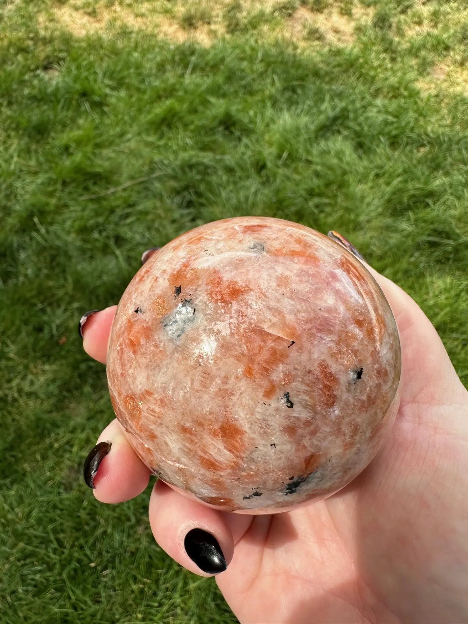 Glittering Sunstone Sphere Oakriver Crystals