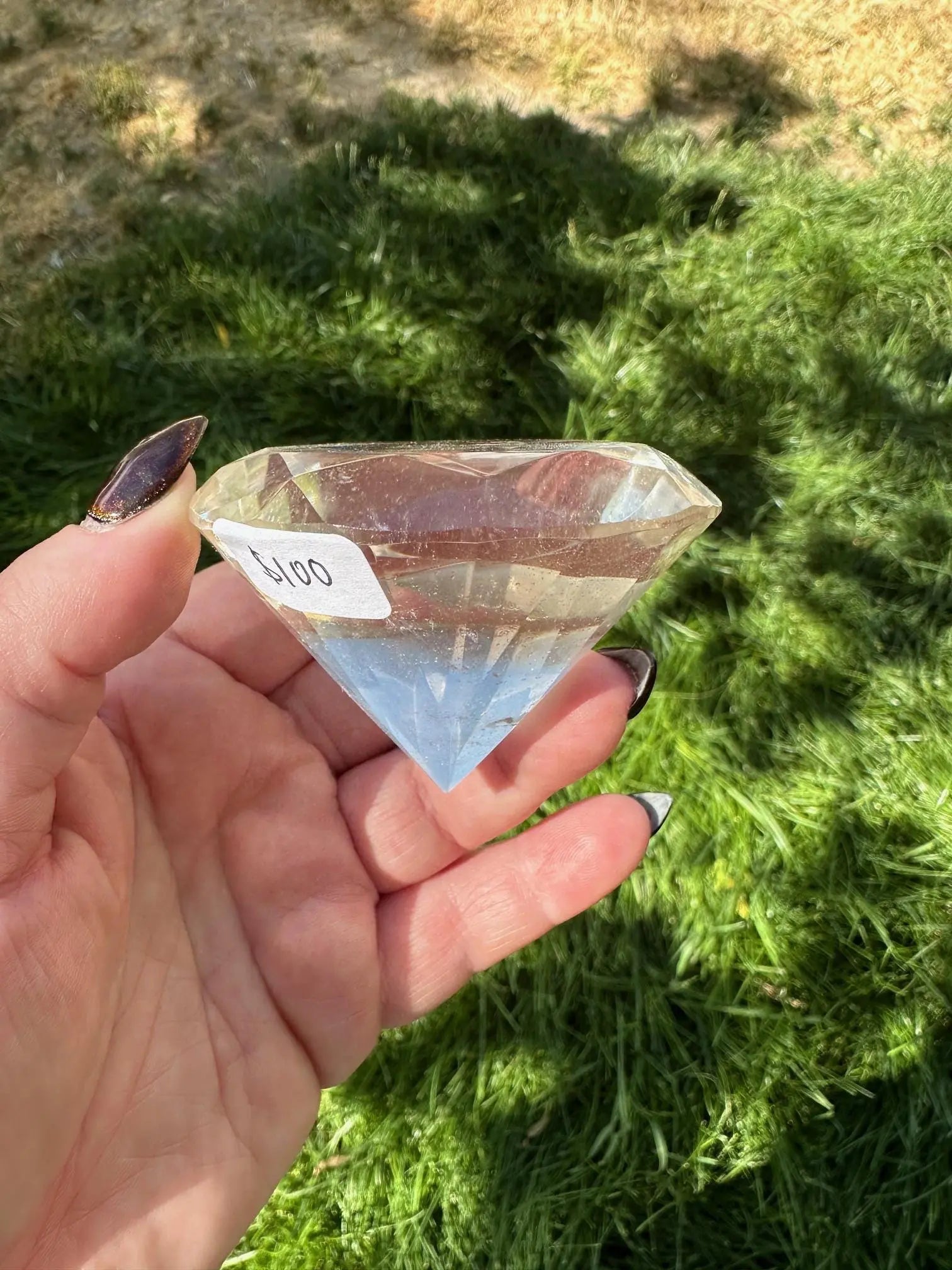 Faceted Quartz Diamond Cut #3 Oakriver Crystals