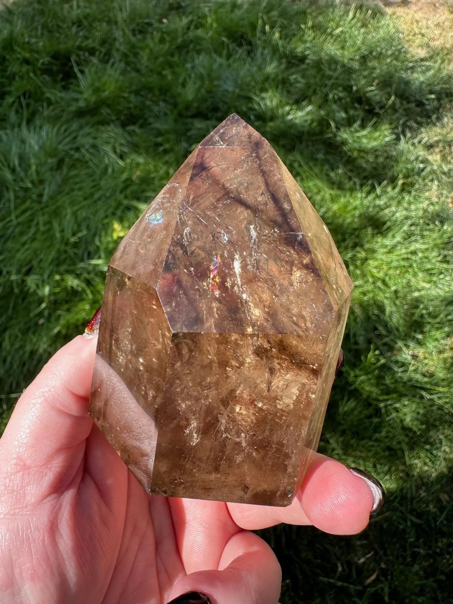 Smoky Elestial Quartz With Rainbows OakrivercrystalsCo