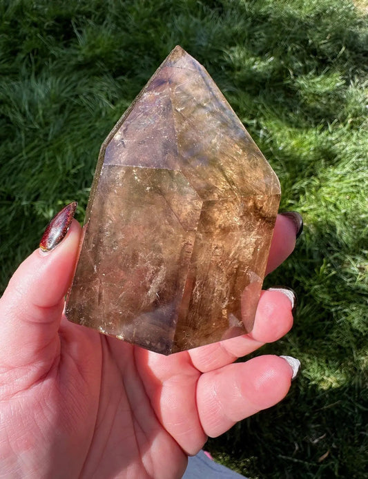 Smoky Elestial Quartz With Rainbows OakrivercrystalsCo