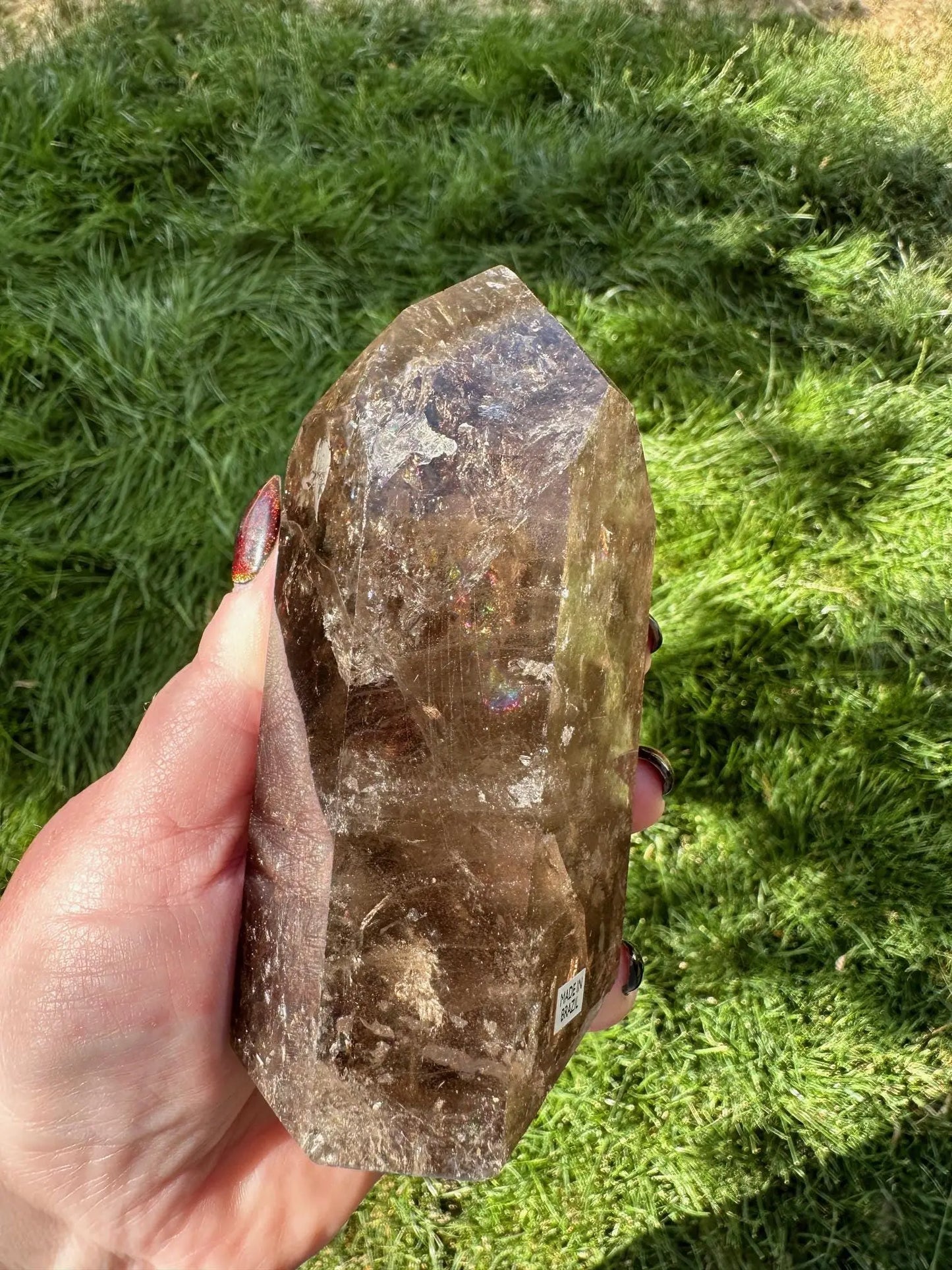 Smoky Quartz Brazilian Tower with Rainbows OakrivercrystalsCo