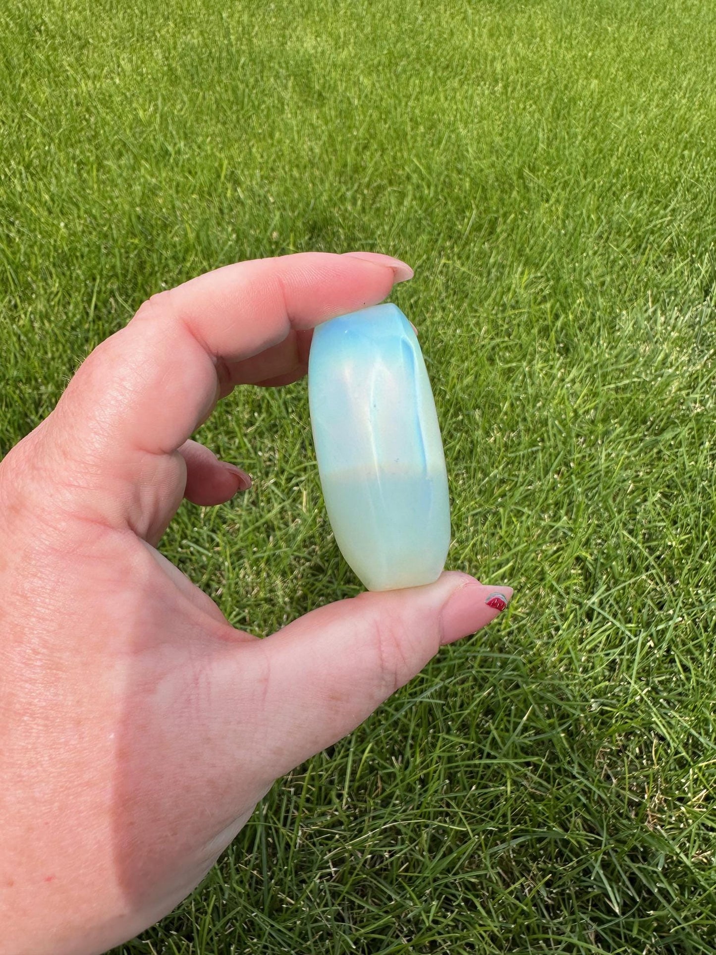 Opalite Palm Stone – 3 oz, 2 Inches Long – Calming and Healing Crystal