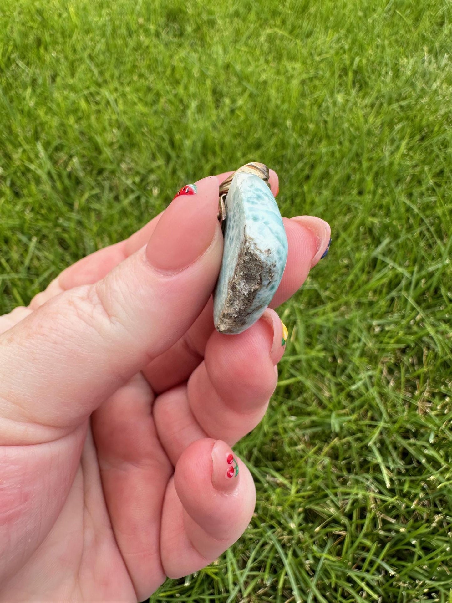 Larimar Crystal Pendant – 17mm – Tranquil and Healing Gemstone