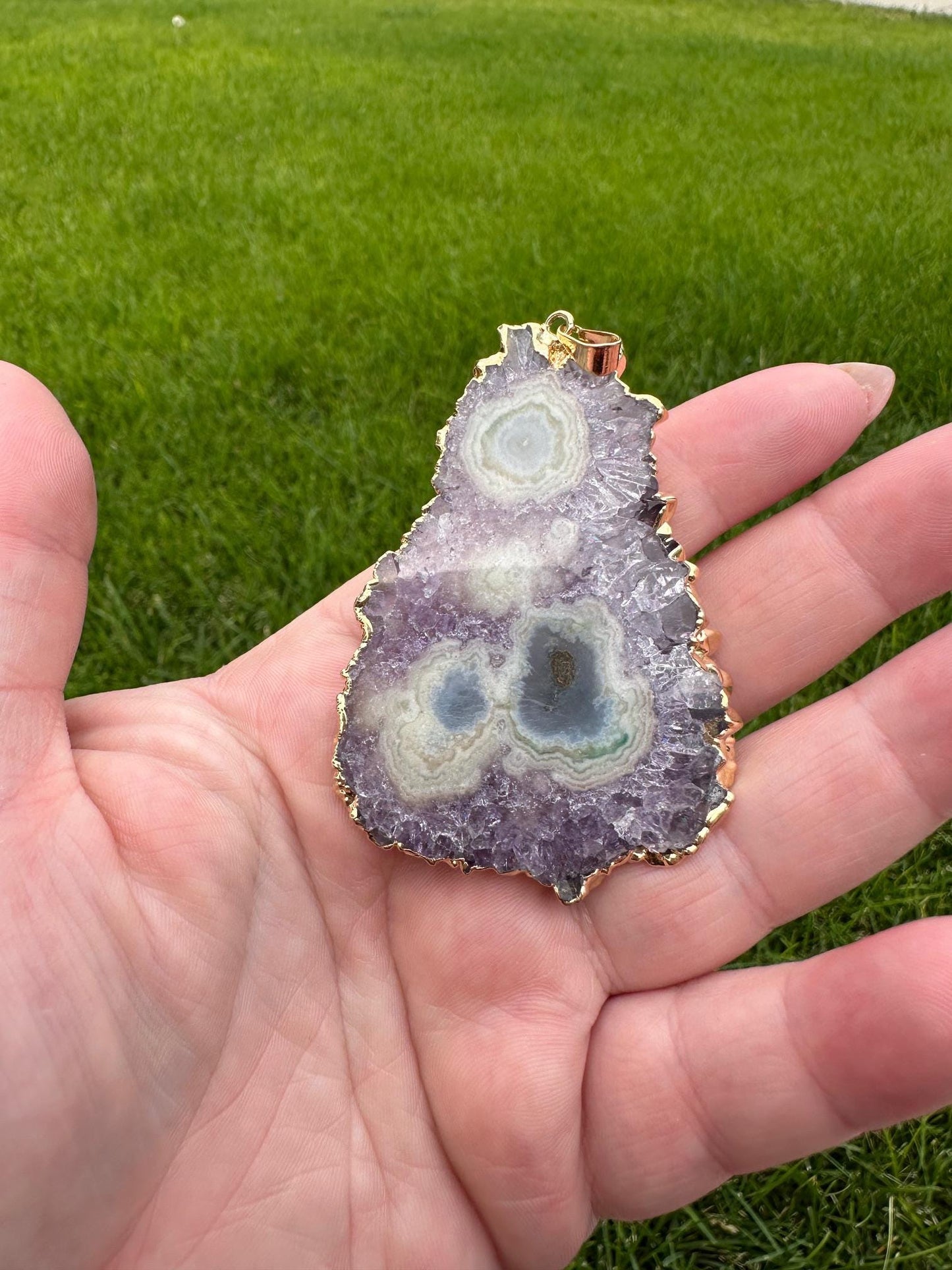 Amethyst Stalactite Pendant – 2.4 Inches Long – Unique and Healing Crystal Jewelry