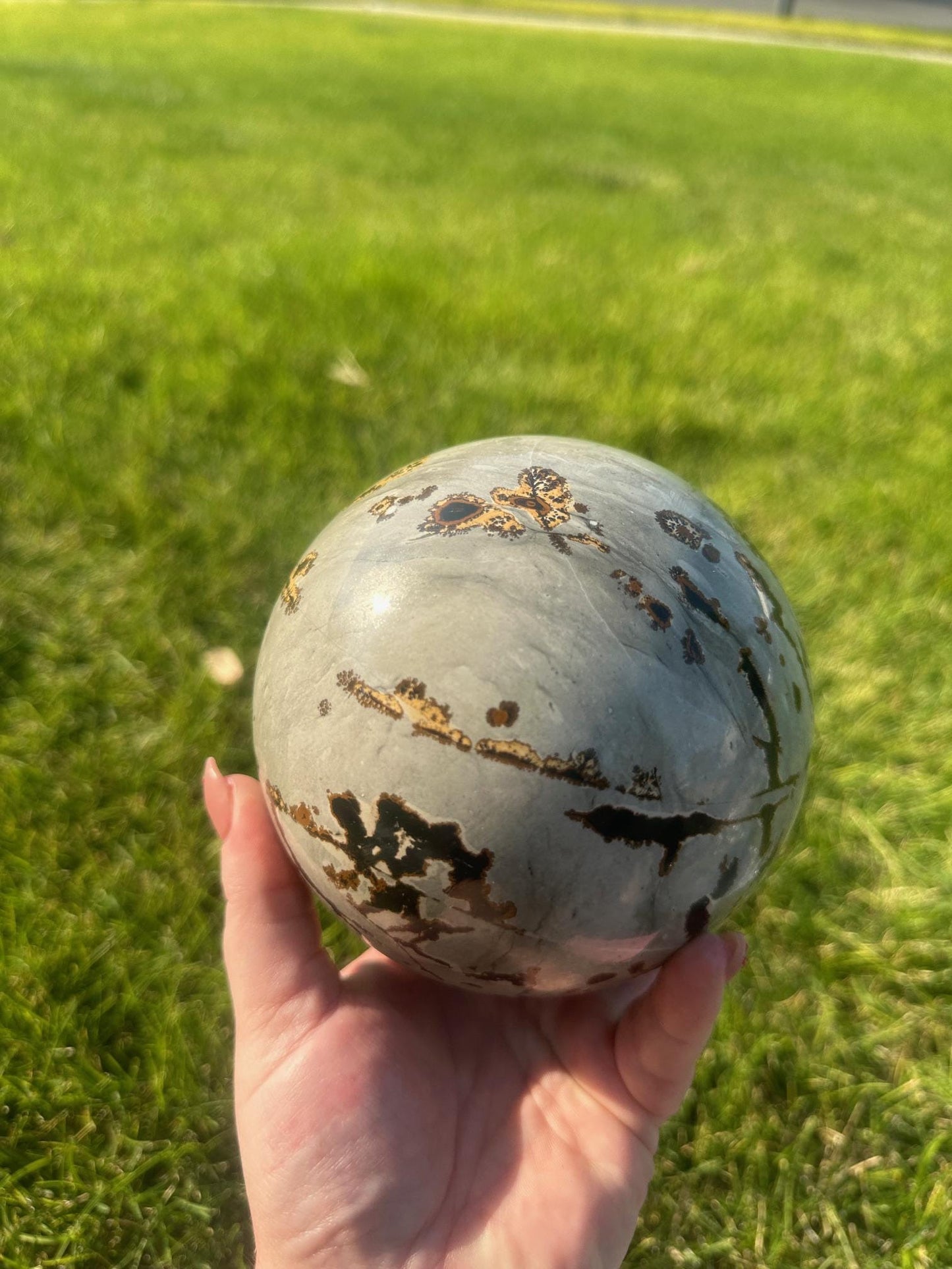 Picture Jasper Sphere – 5 lbs 14 oz – 4.3 Inches – Earthy and Grounding Crystal Sphere