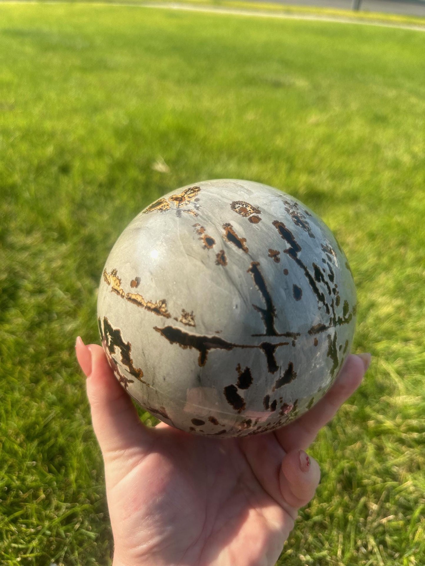 Picture Jasper Sphere – 5 lbs 14 oz – 4.3 Inches – Earthy and Grounding Crystal Sphere