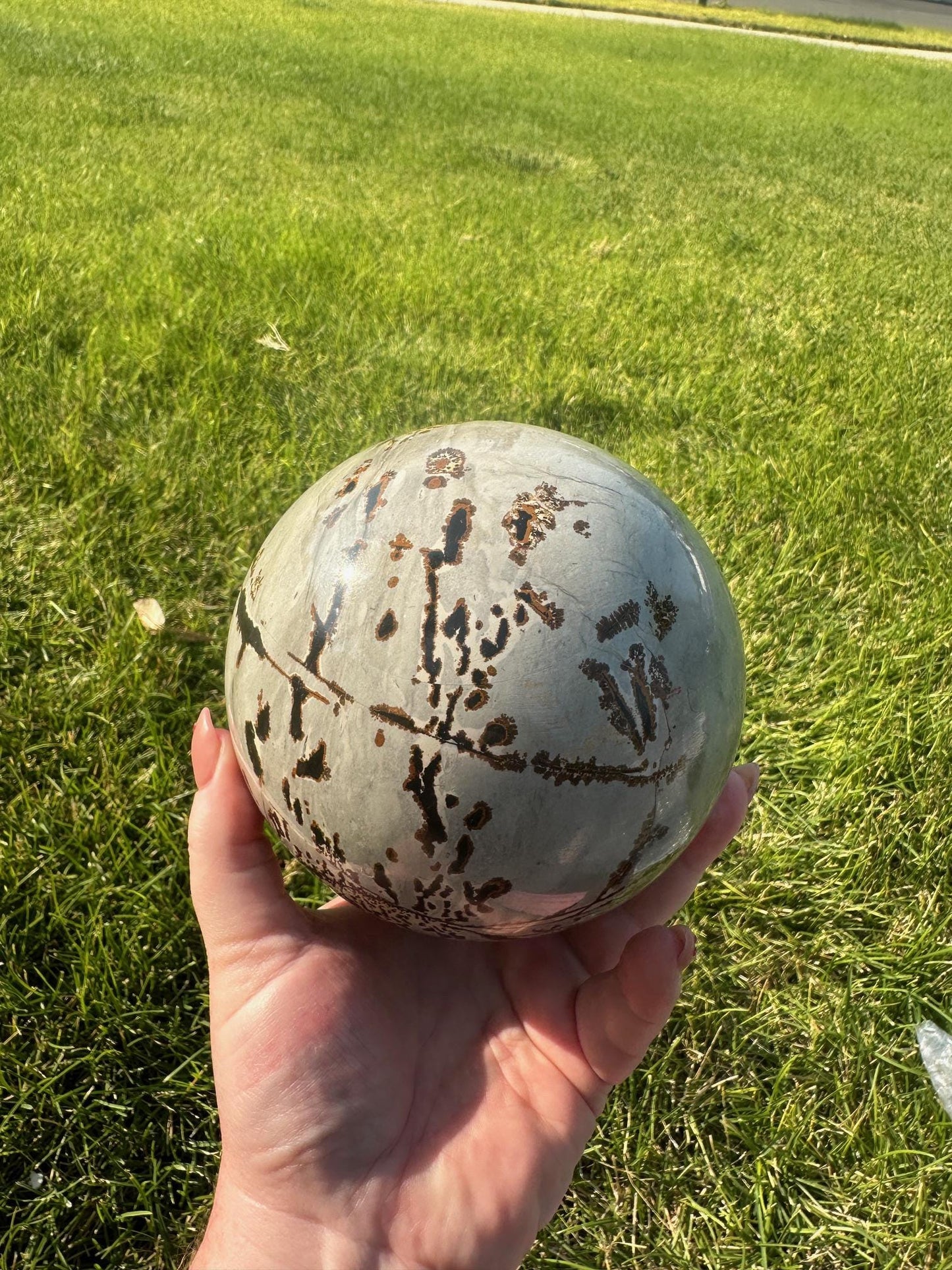 Picture Jasper Sphere – 5 lbs 14 oz – 4.3 Inches – Earthy and Grounding Crystal Sphere