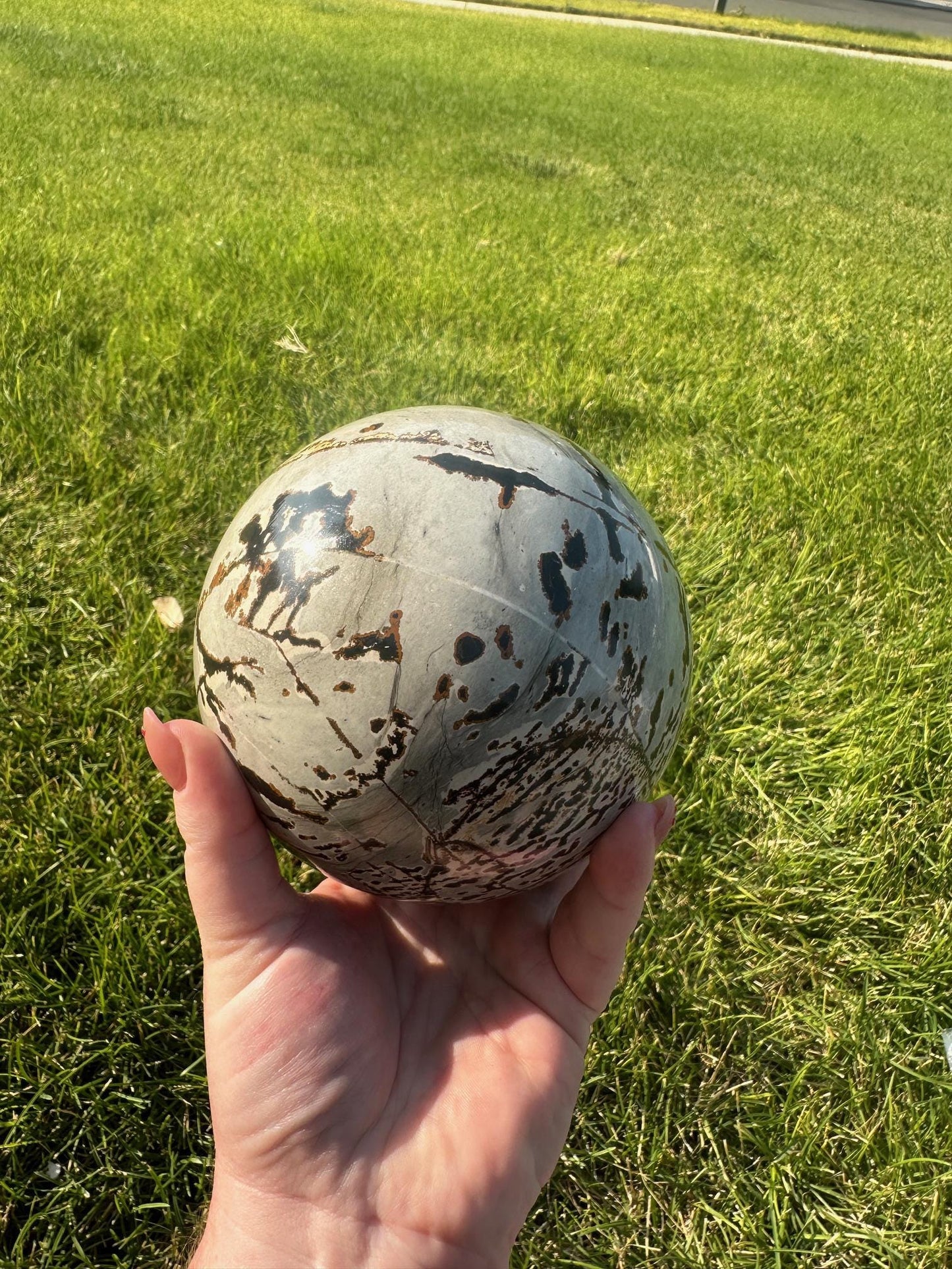 Picture Jasper Sphere – 5 lbs 14 oz – 4.3 Inches – Earthy and Grounding Crystal Sphere