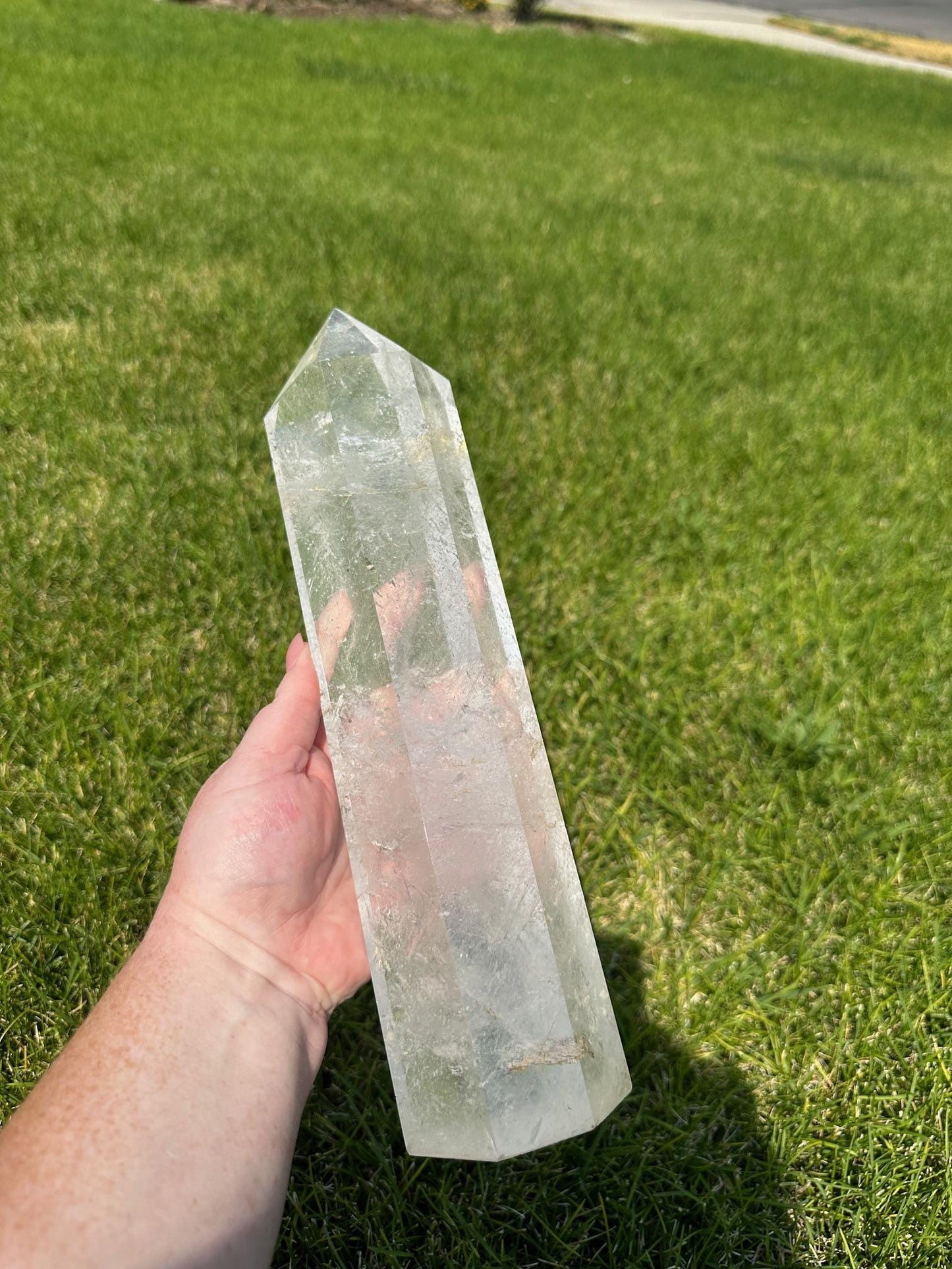 Clear Quartz Tower with Amazing Clarity – 5 lbs 13 oz – 12.5 Inches Tall – Premium Healing Crystal Point