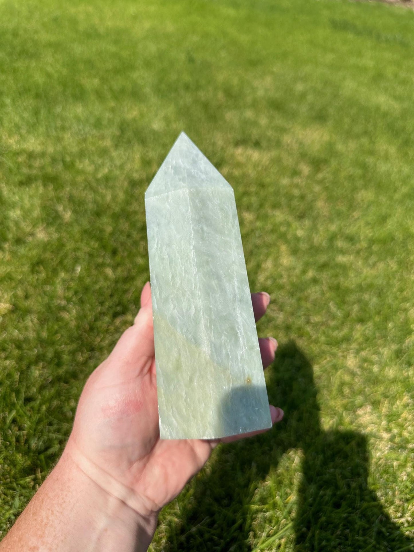 Jade Crystal Tower – 2 lbs 13 oz – 7 Inches Tall – Premium Healing Stone