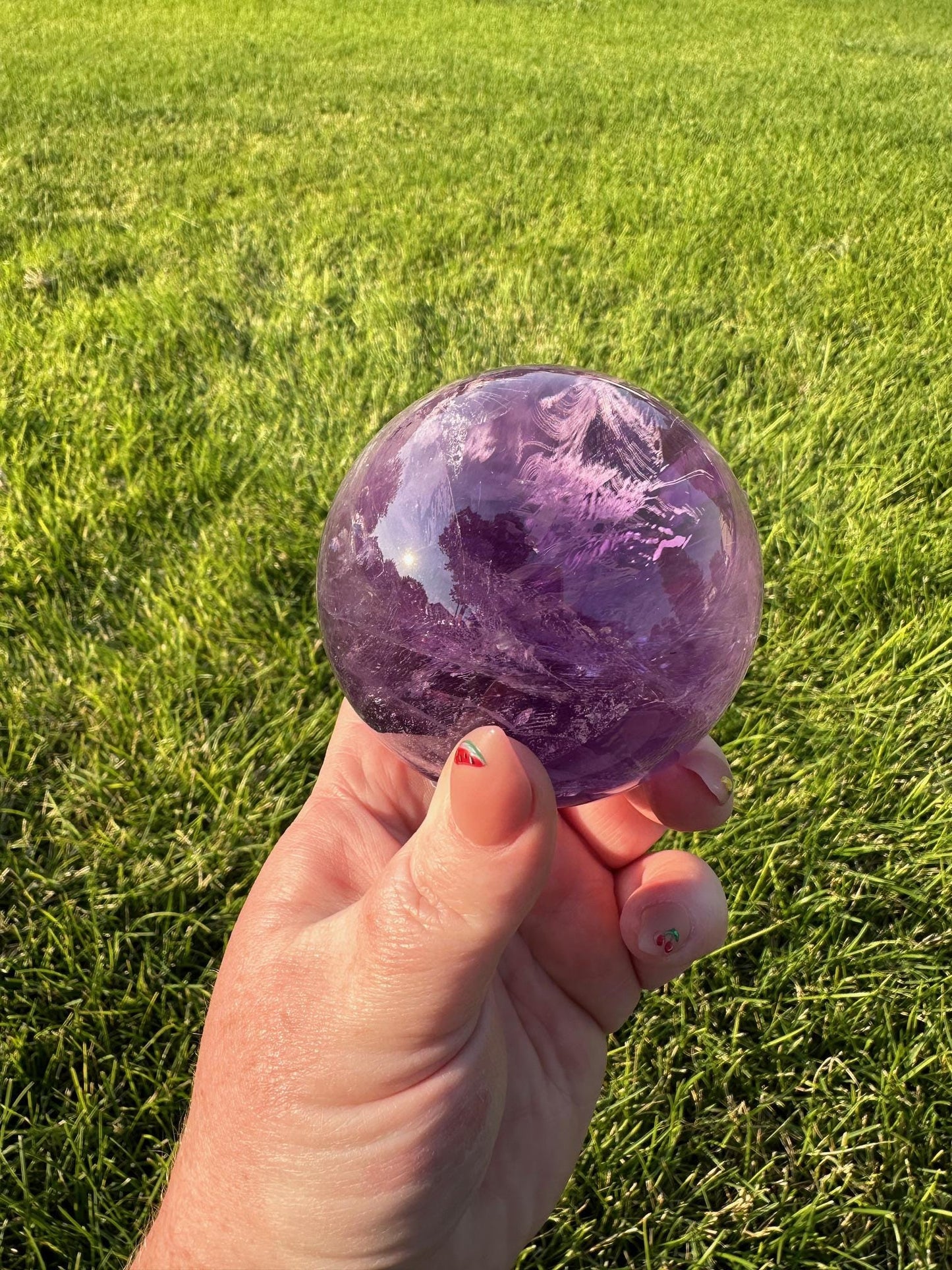 High-Quality Amethyst Sphere - 2.6 Inches in Diameter, 1lb 6oz