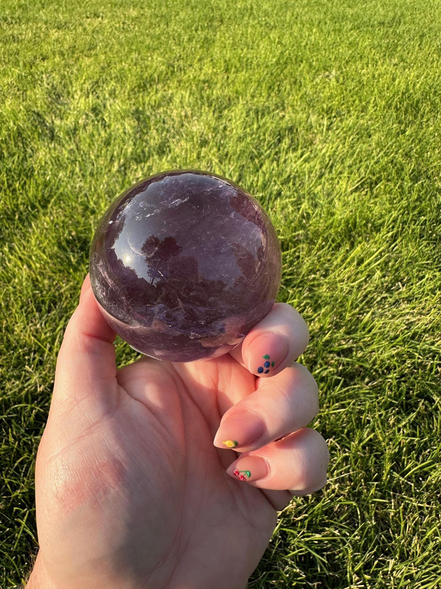 High-Quality Amethyst Sphere - 2.5 Inches in Diameter, 1lb 2oz