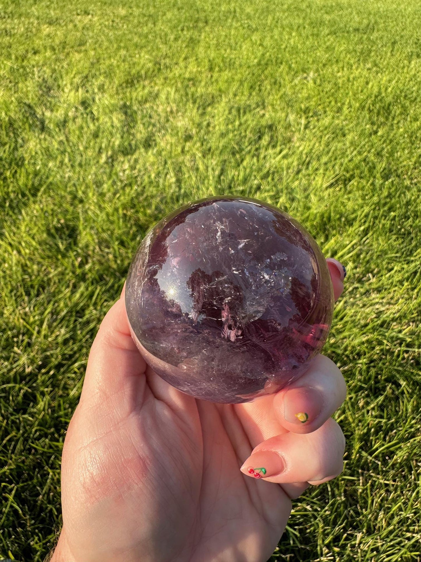 High-Quality Amethyst Sphere - 2.5 Inches in Diameter, 1lb 2oz