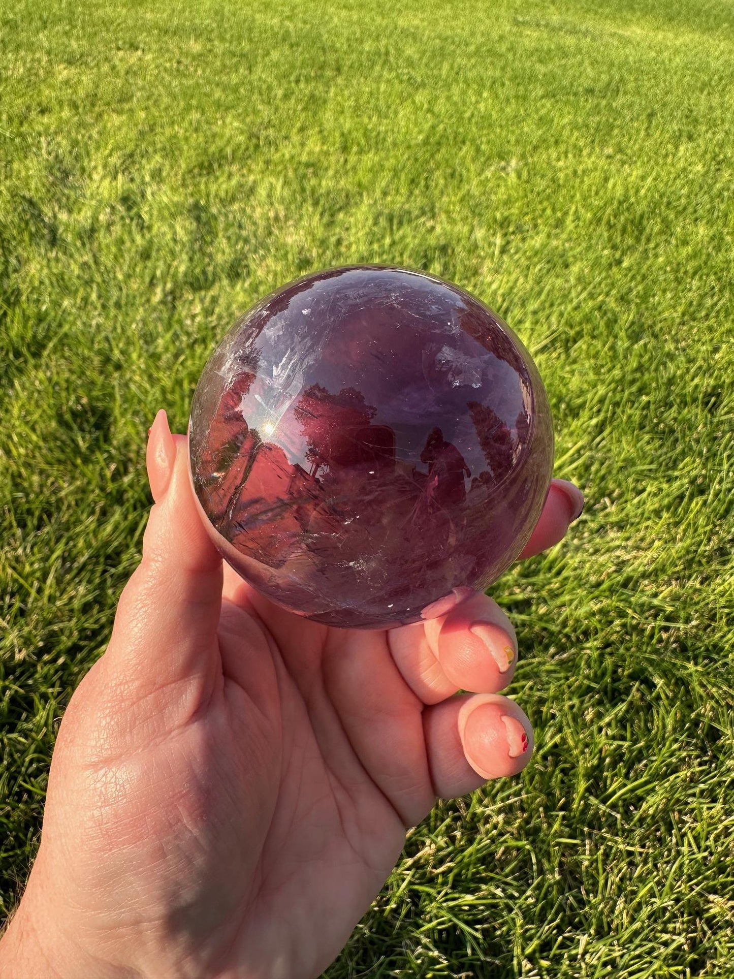 High-Quality Amethyst Sphere - 2.5 Inches in Diameter, 1lb 2oz