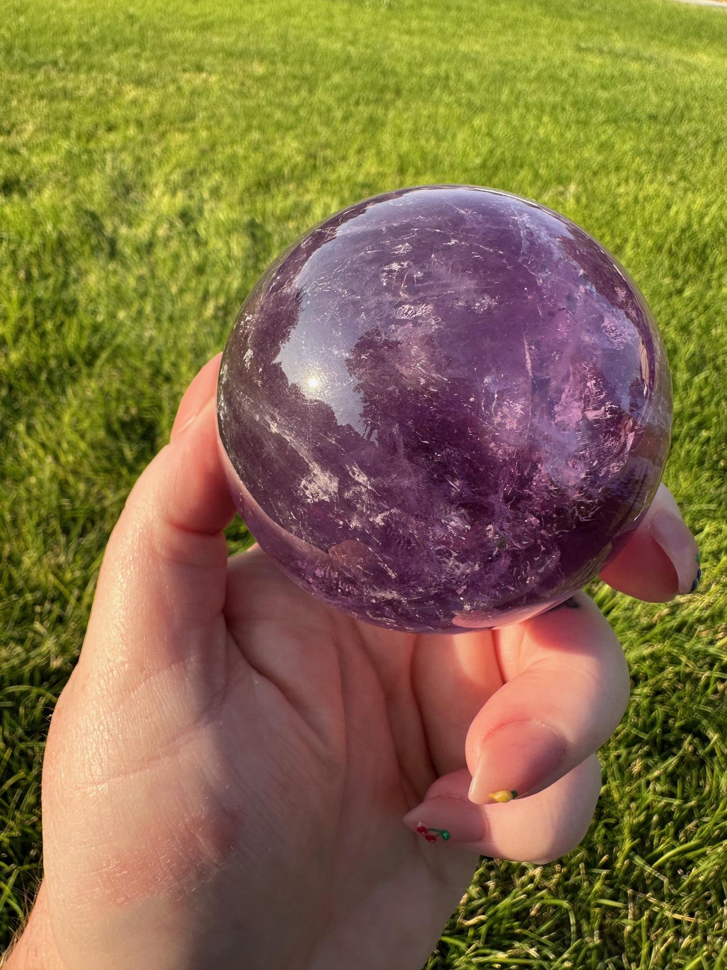 High-Quality Amethyst Sphere - 2.5 Inches in Diameter, 1lb