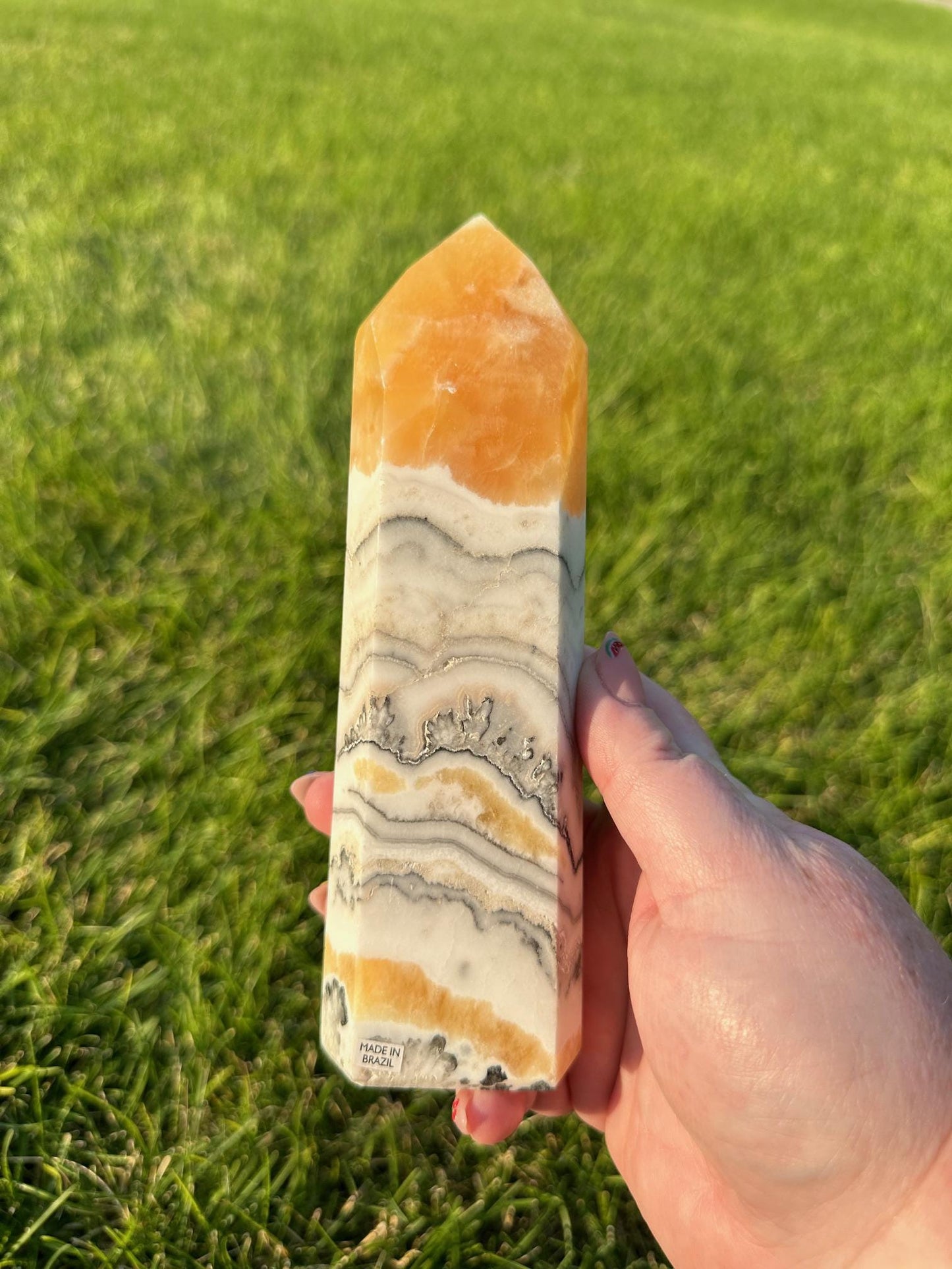 Orange Calcite Tower - 7 Inches Tall, 1lb 5oz