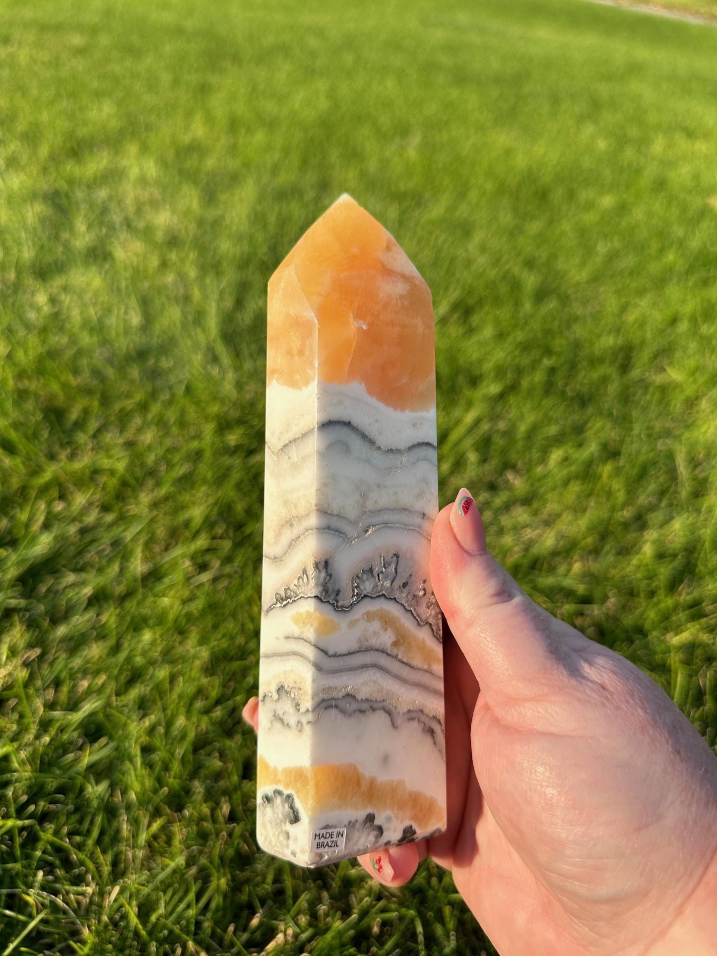 Orange Calcite Tower - 7 Inches Tall, 1lb 5oz