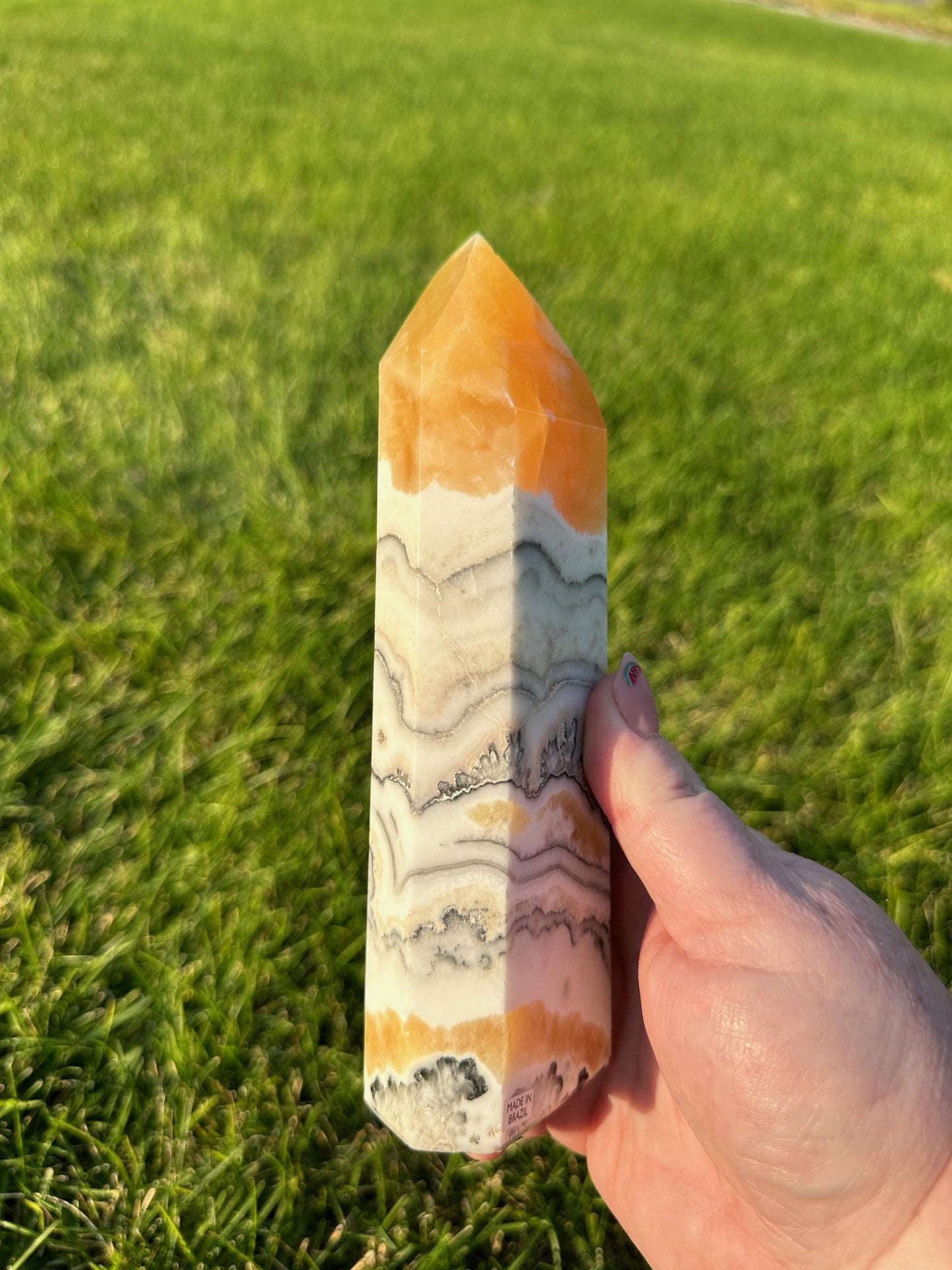 Orange Calcite Tower - 7 Inches Tall, 1lb 5oz