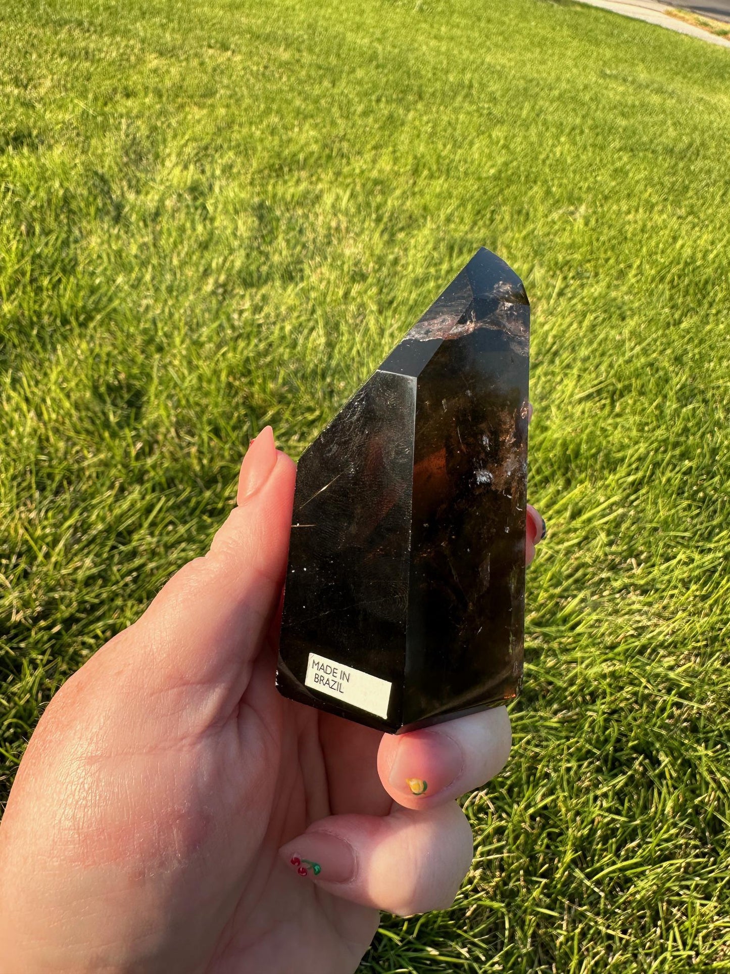 Dark Smoky Rutilated Quartz Tower - 3.5 Inches Tall, 10 oz