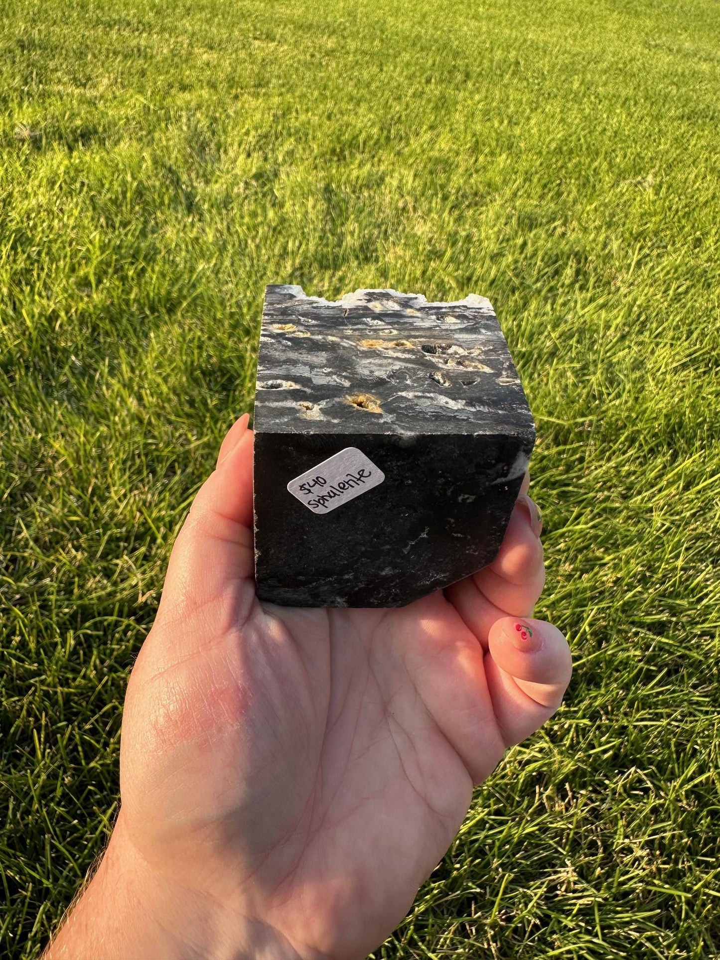 Druzy Sphalerite Balancing Crystal Cube - 2.5 Inches, 1lb 2oz