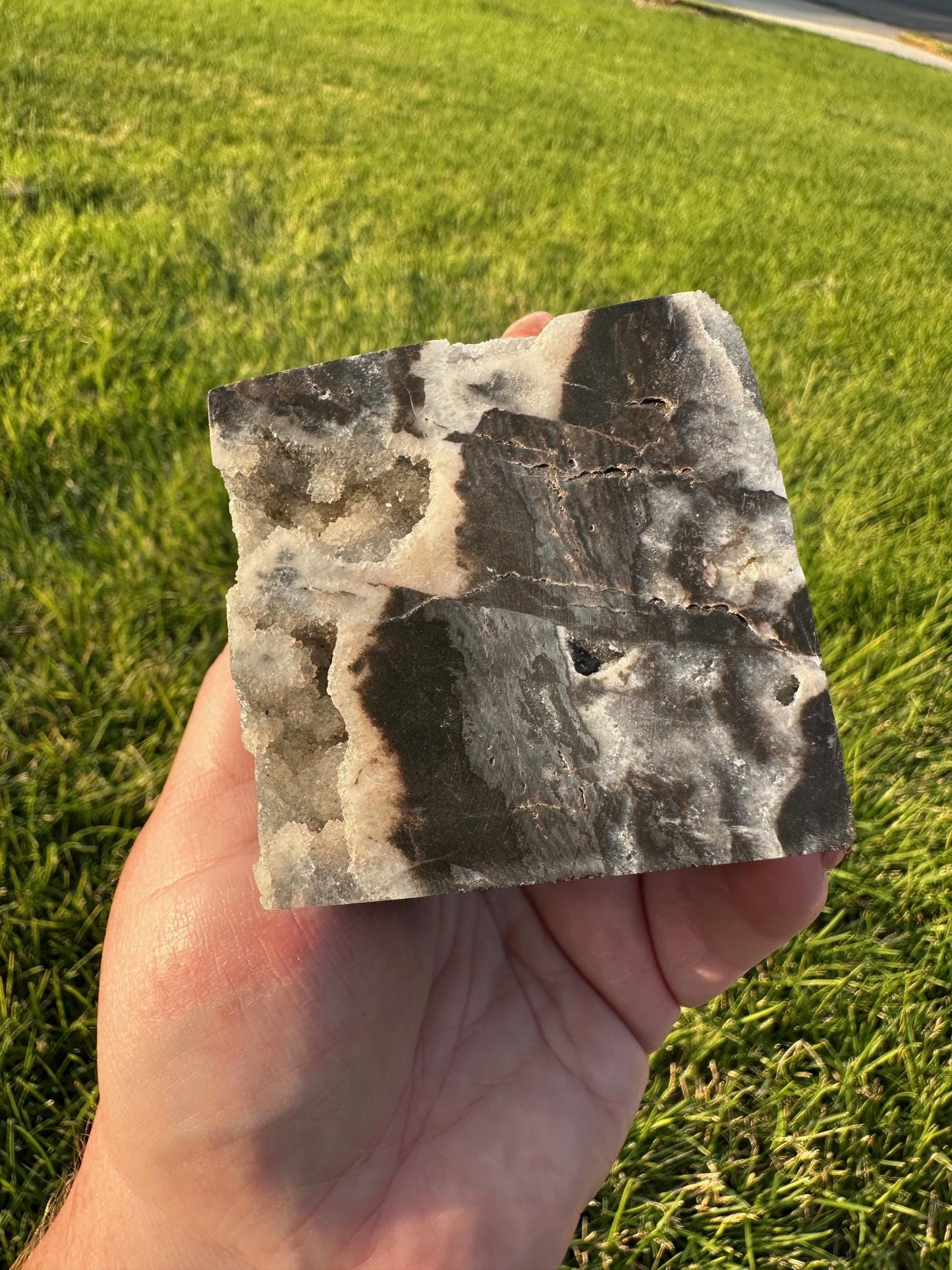 Druzy Sphalerite Balancing Crystal Cube - 2.5 Inches, 1lb 2oz