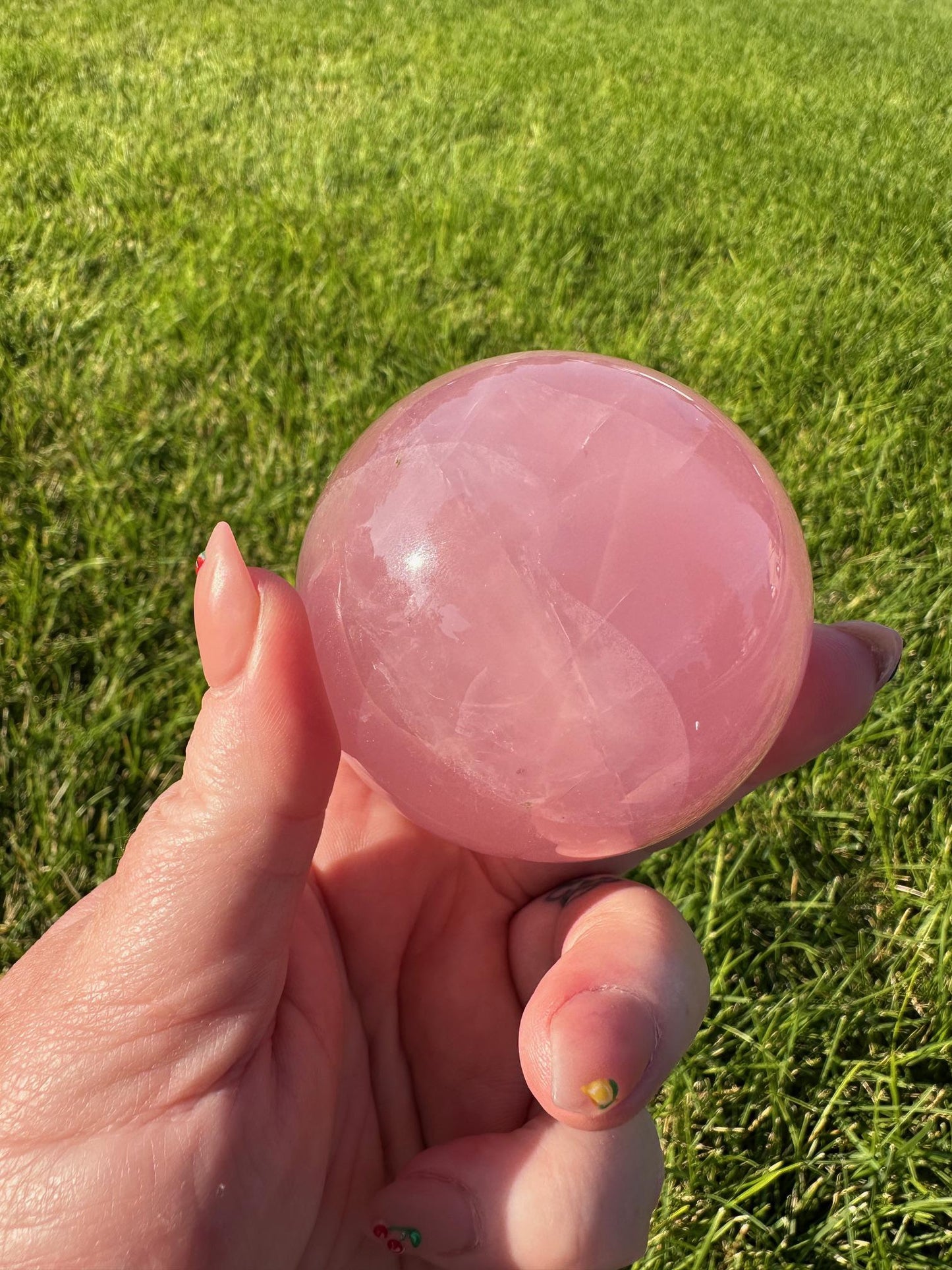 Mozambique Star Rose Quartz - 2.34 Inch Diameter, 13oz