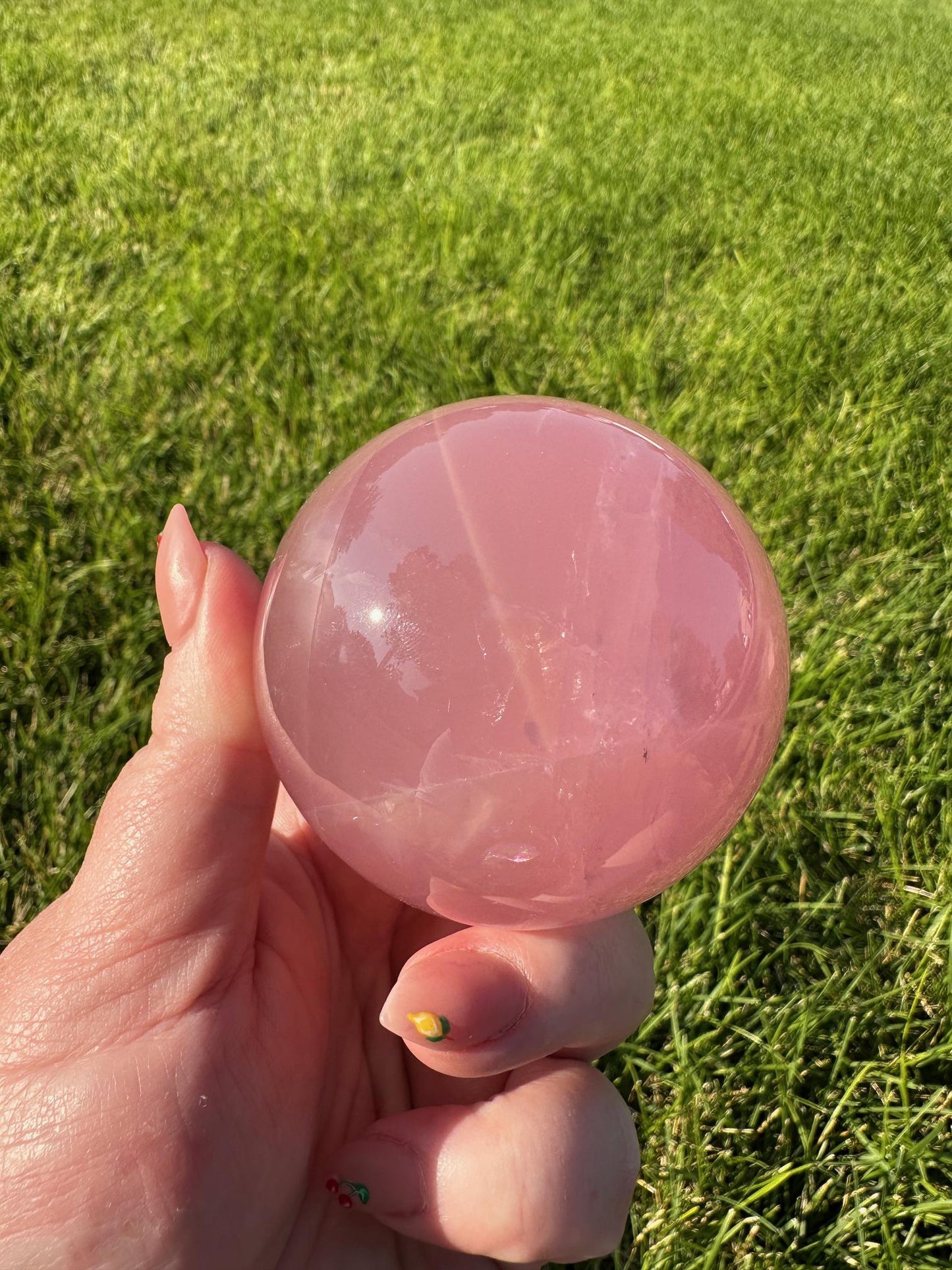 Mozambique Star Rose Quartz - 2.34 Inch Diameter, 13oz