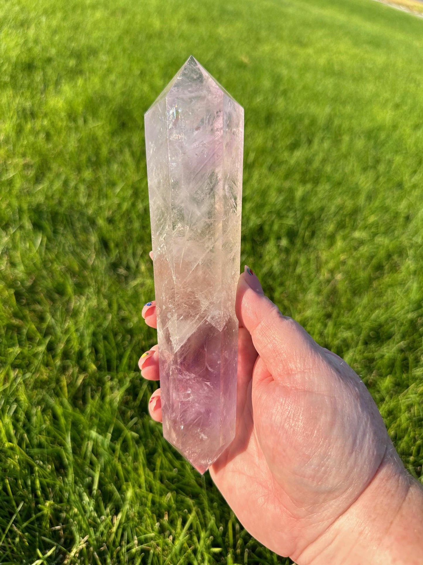 Double Terminated Amethyst Wand - 8 Inches Long, 1lb