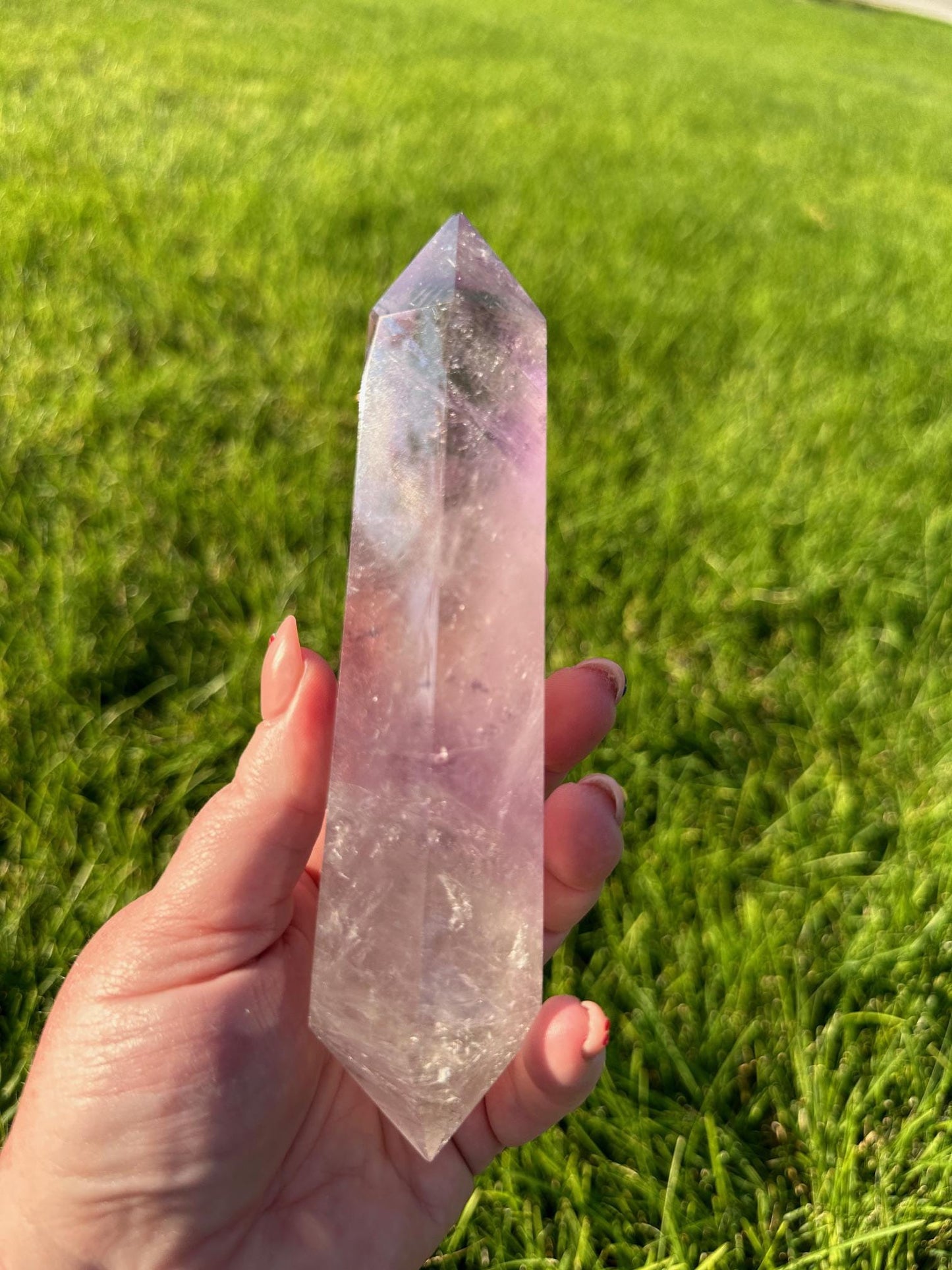 Double Terminated Amethyst Wand - 7 Inches Long, 1lb