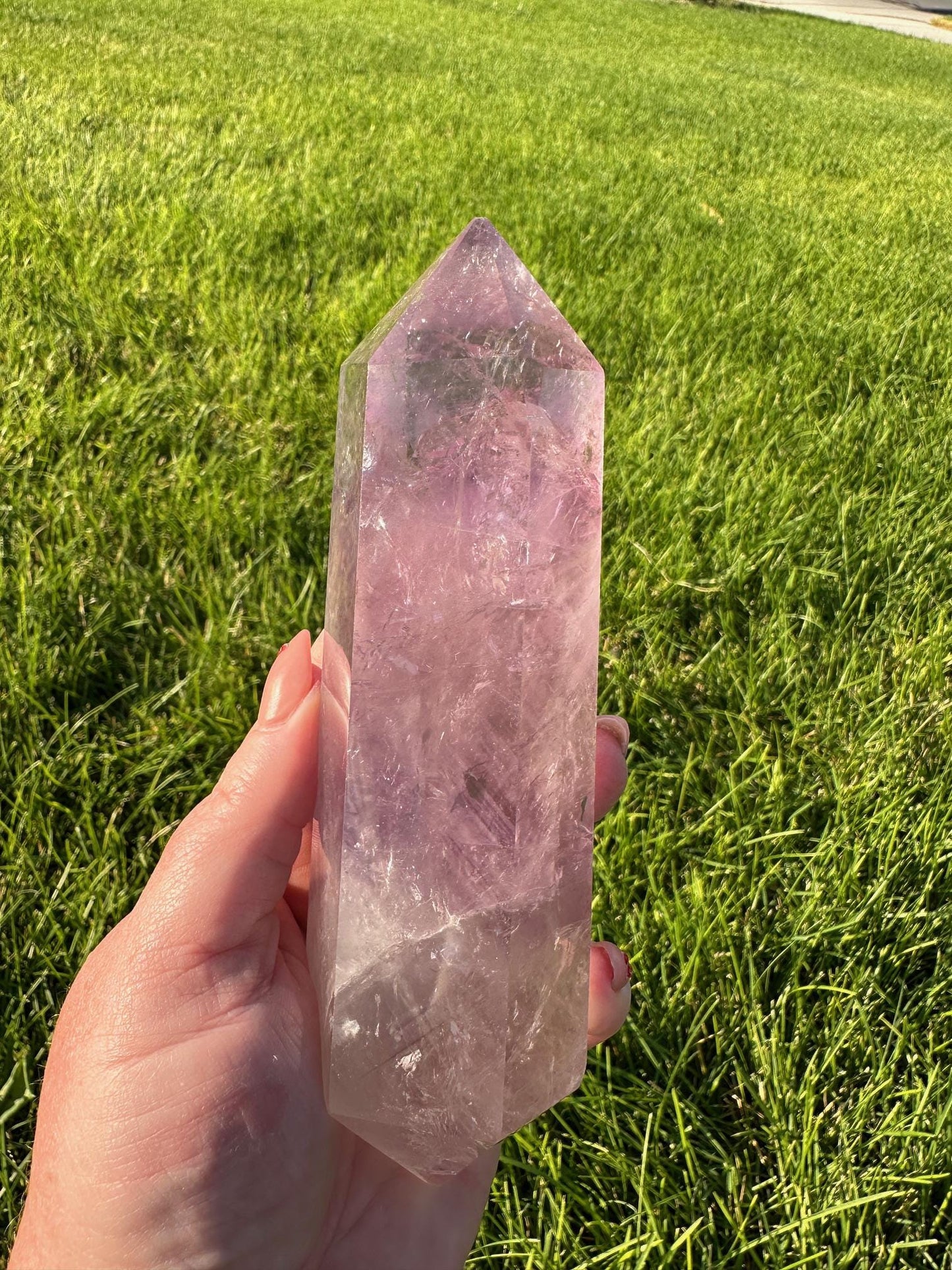 Double Terminated Amethyst Wand - 7 Inches Long, 1lb