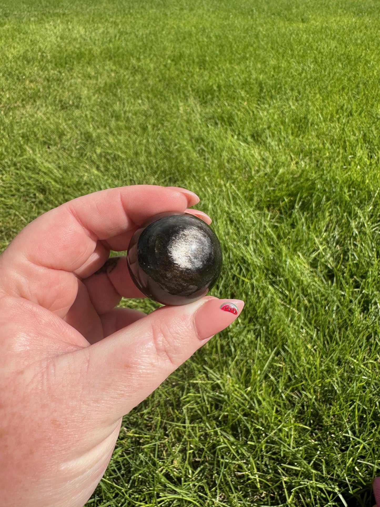 Silver Sheen Obsidian Spheres - 1.1 Inch Diameter