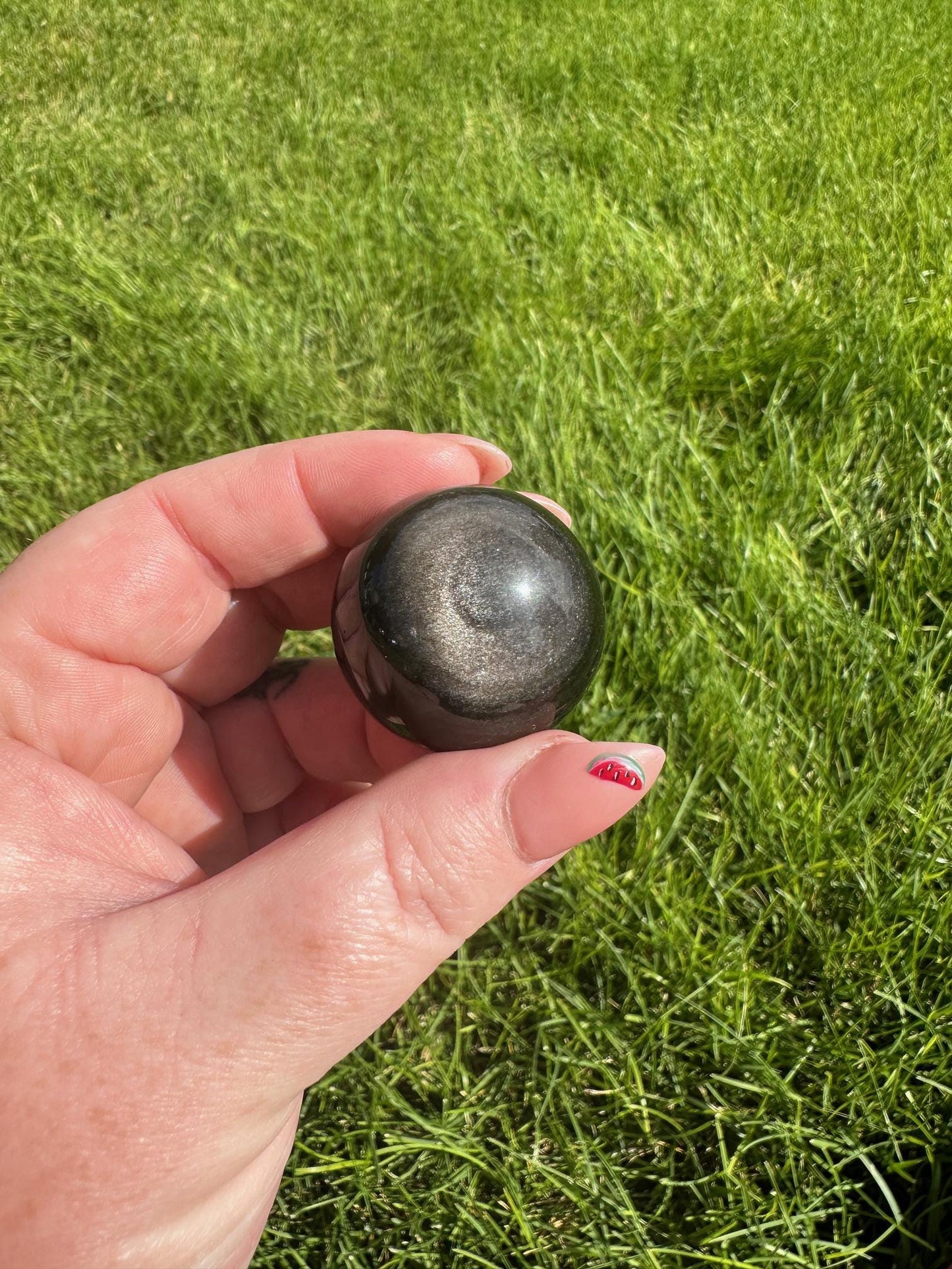 Silver Sheen Obsidian Spheres - 1.1 Inch Diameter