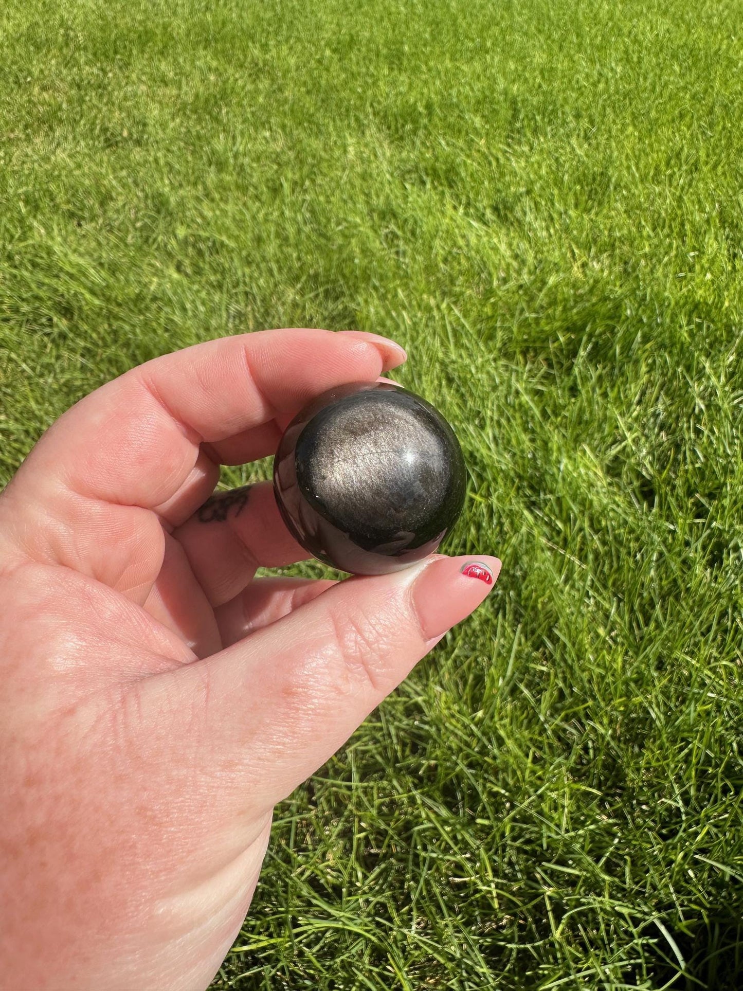 Silver Sheen Obsidian Spheres - 1.1 Inch Diameter