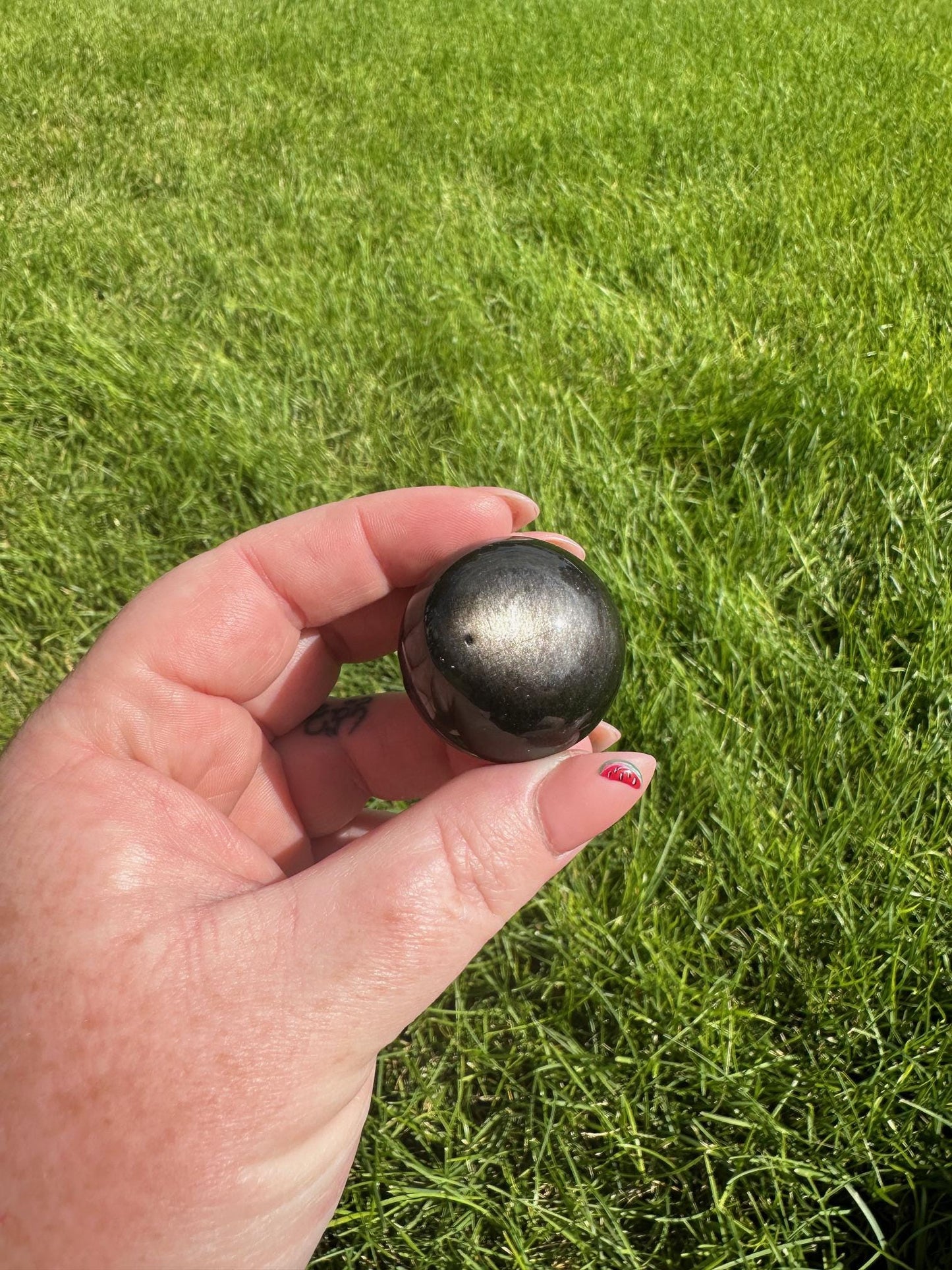 Silver Sheen Obsidian Spheres - 1.1 Inch Diameter