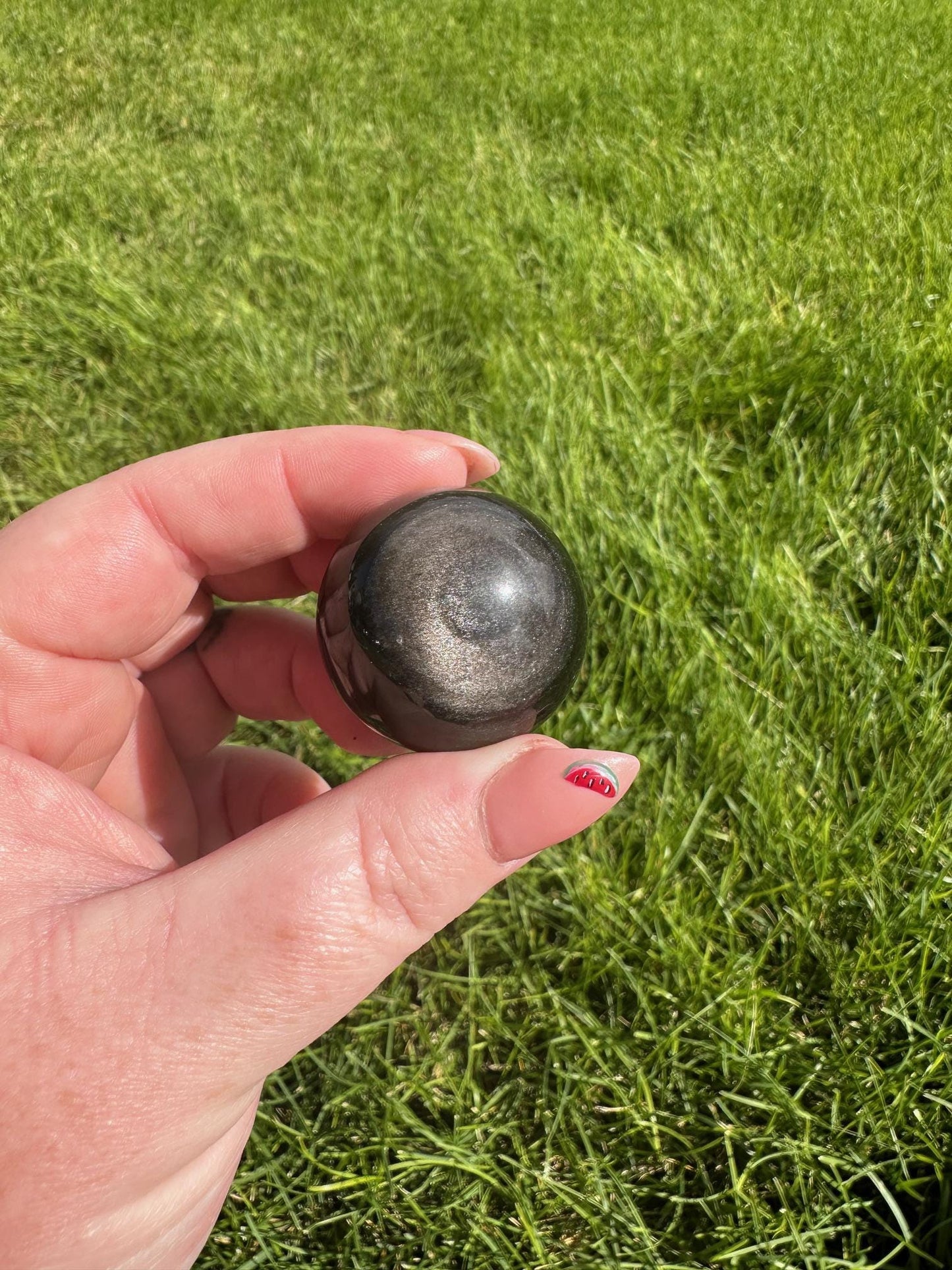 Silver Sheen Obsidian Spheres - 1.1 Inch Diameter